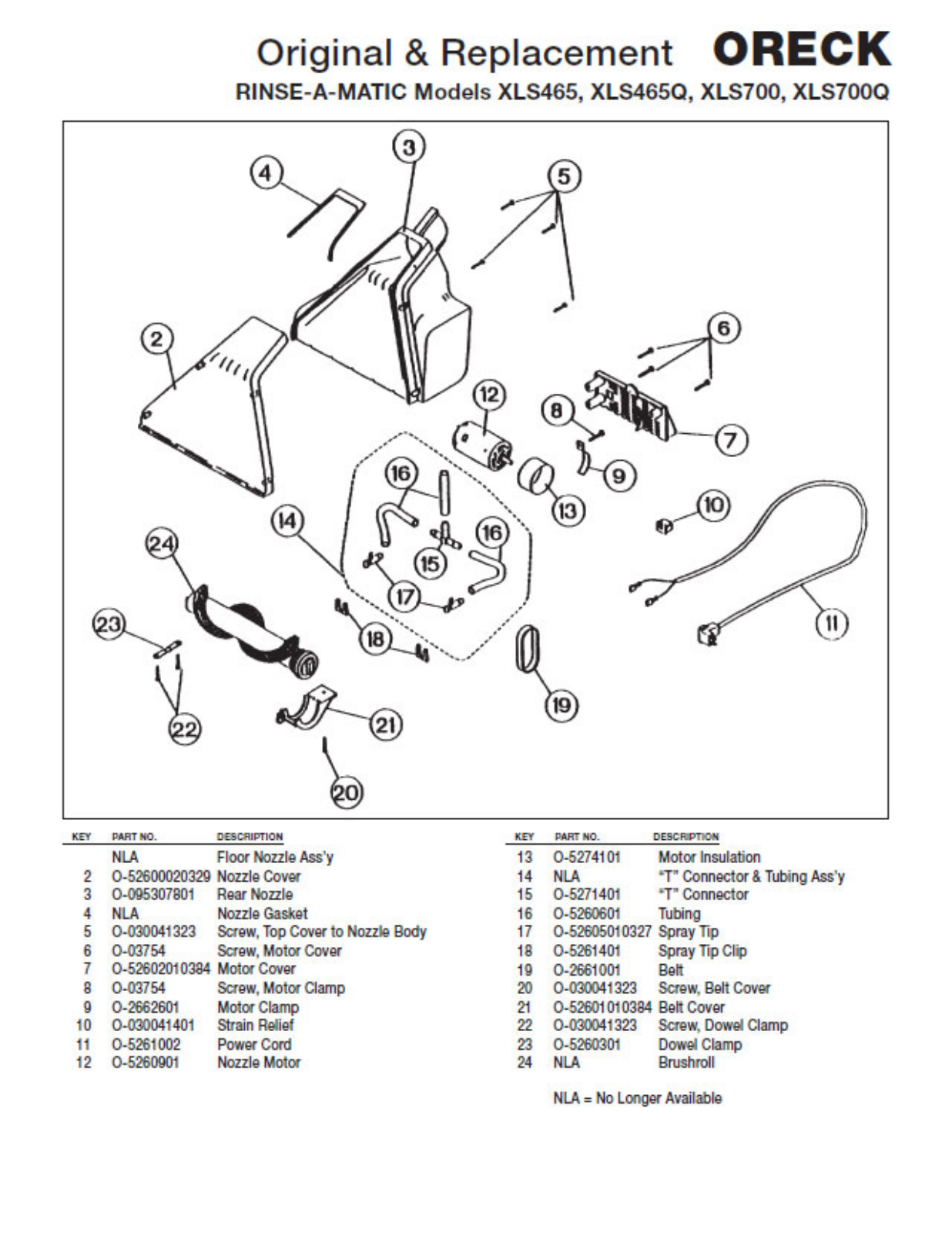 Oreck Xls700, Xls700q, Xls465, Xls465q Owner's Manual