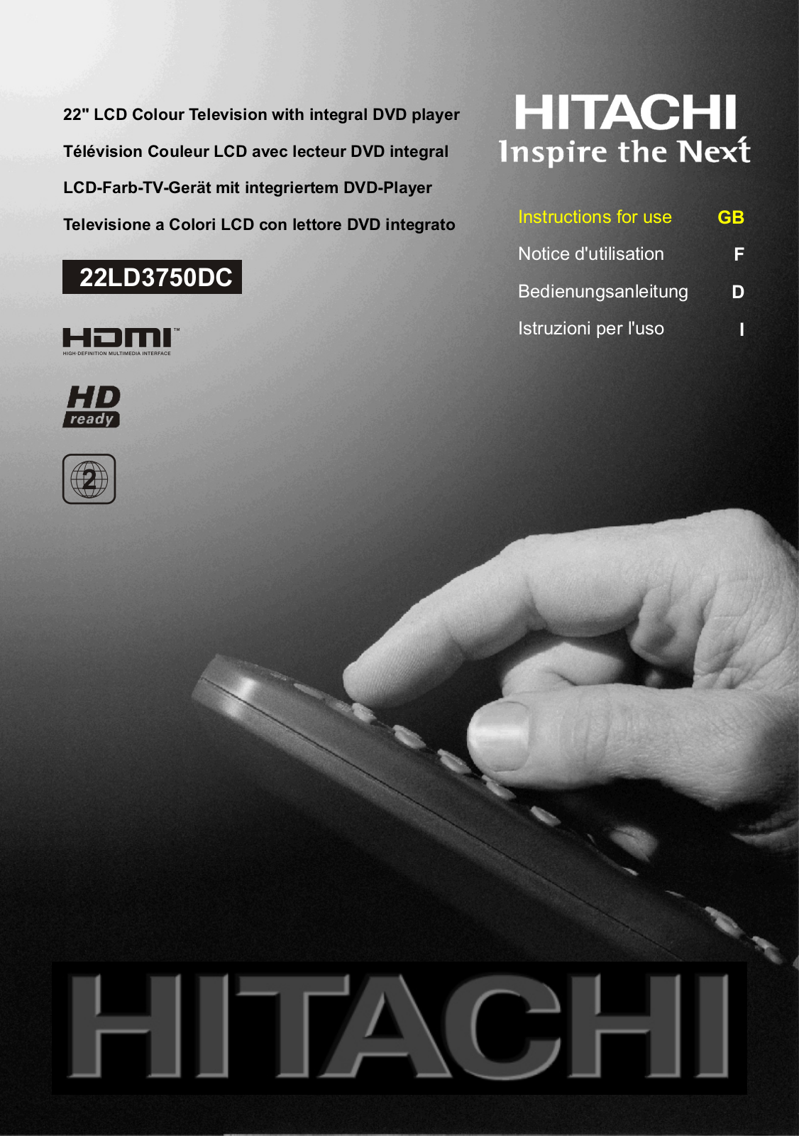 Hitachi 22LD3750DC User Manual