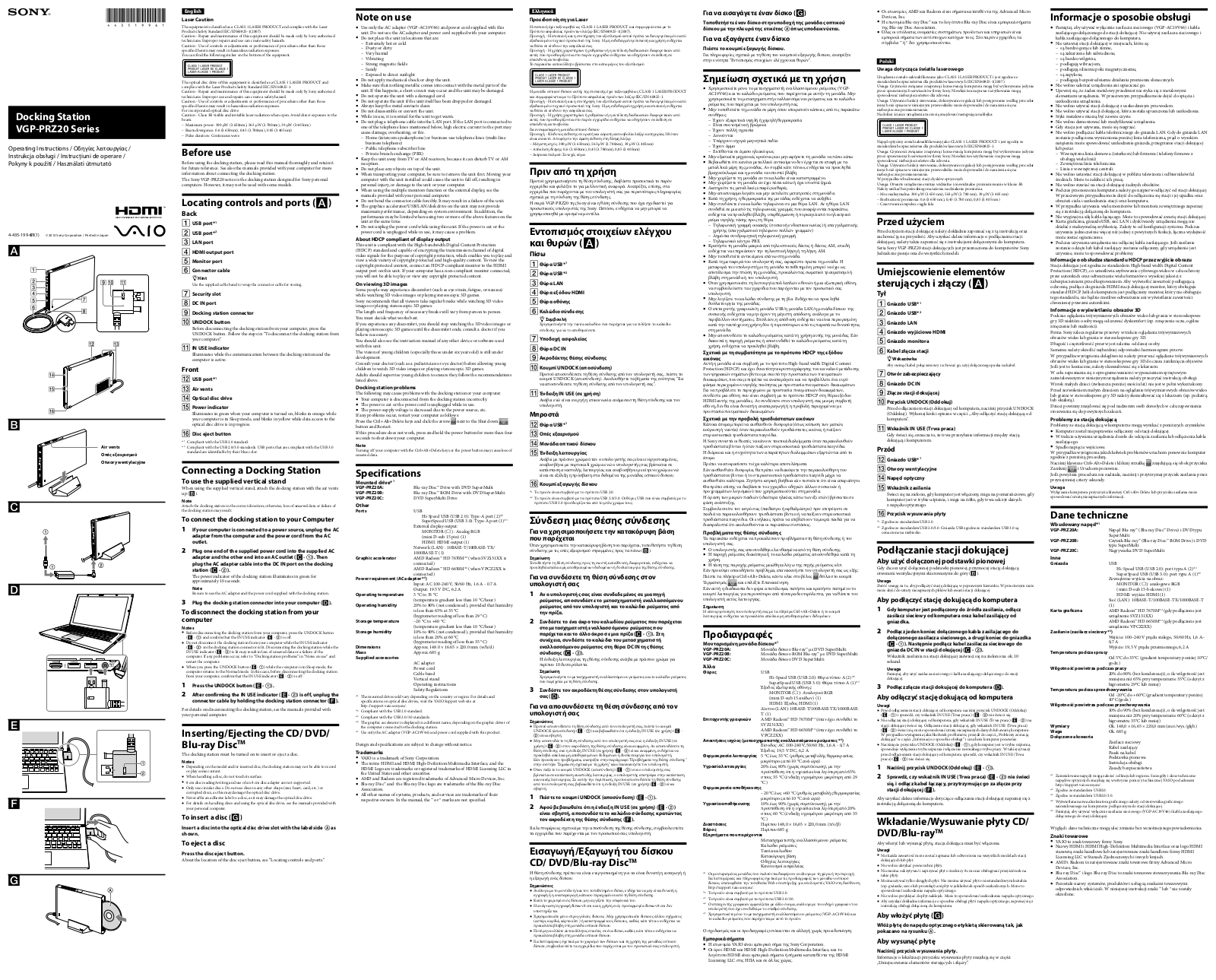 Sony VGP-PRZ20C, VGP-PRZ20A User Manual