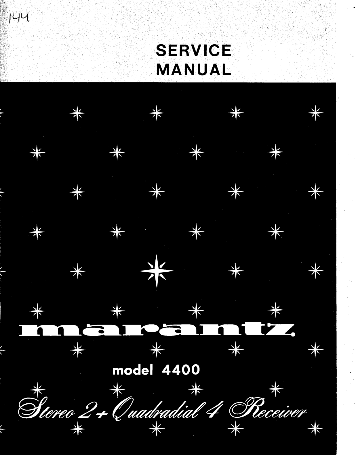 Marantz 4400 Empfänger, 4400 Service Manual