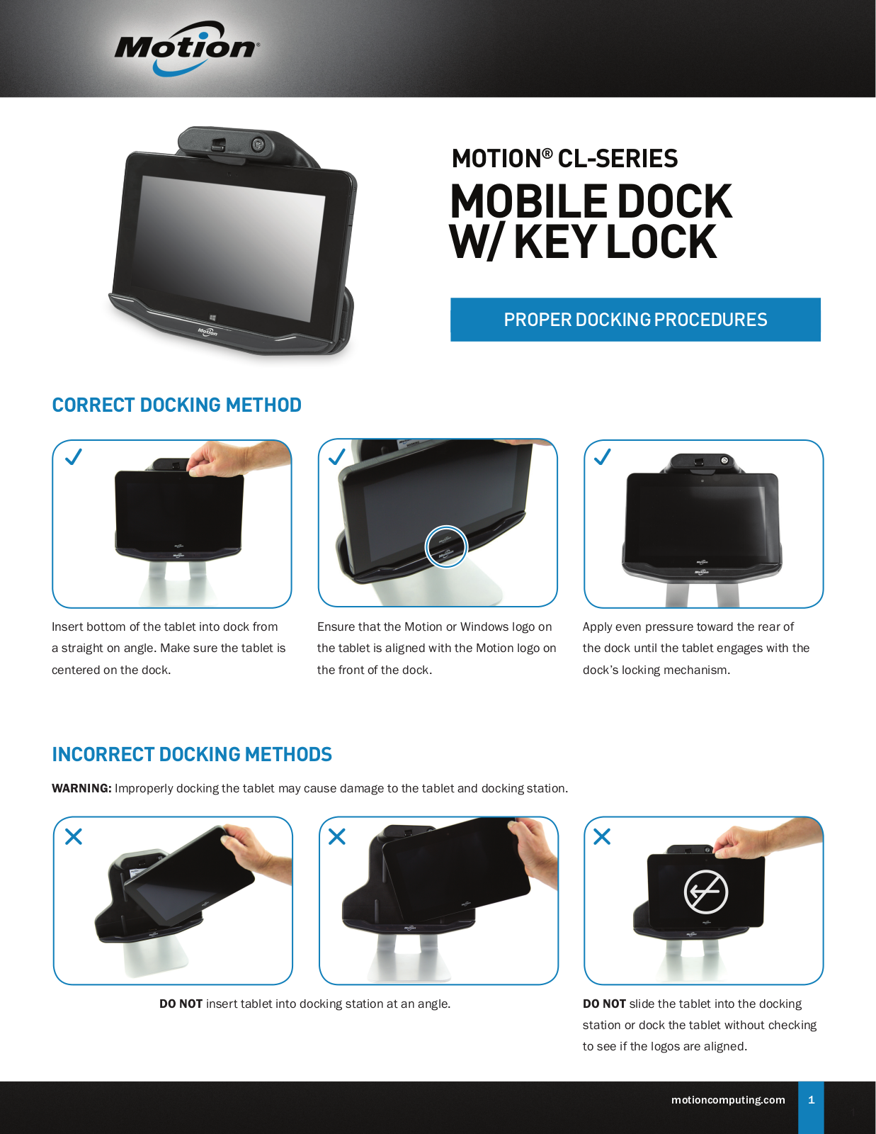 Zebra CL900 Mobile Dock w/Key Lock Proper Docking Procedures (en)