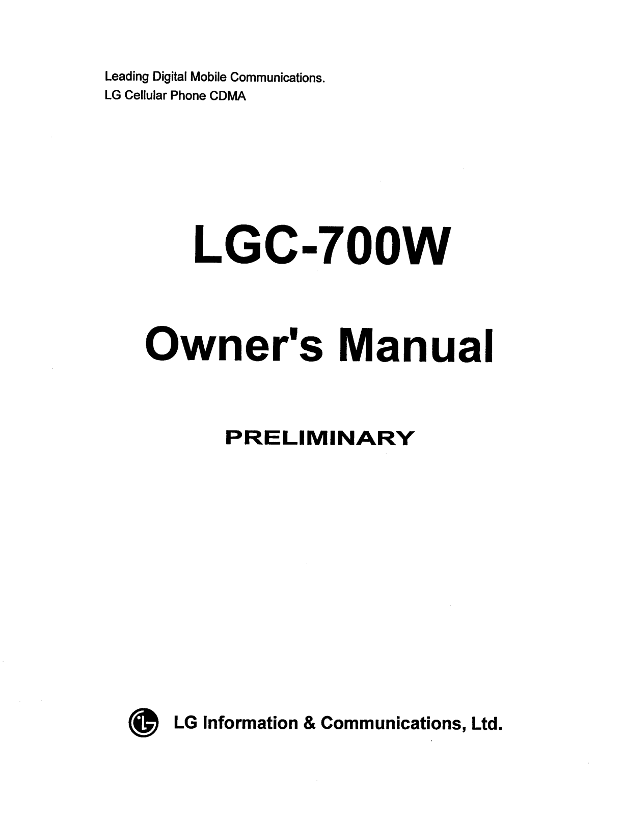 LG LGC700W Users manual