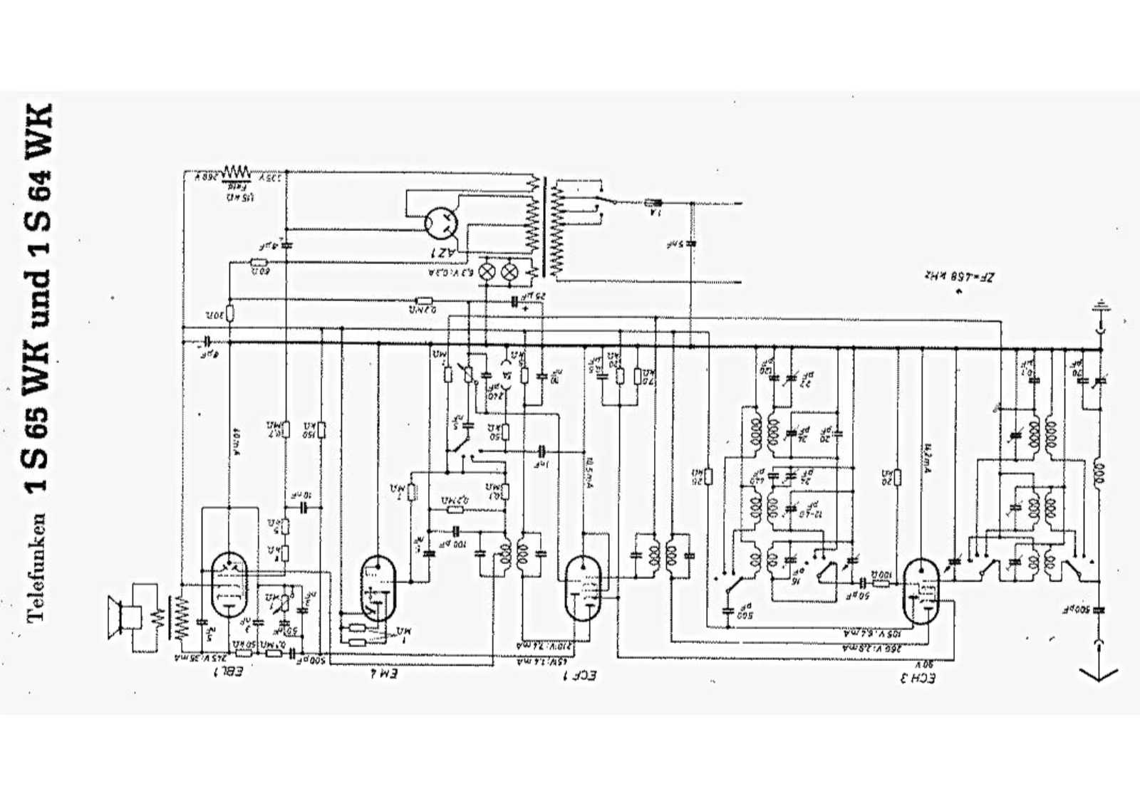 Telefunken 1S-64-WK Schematic