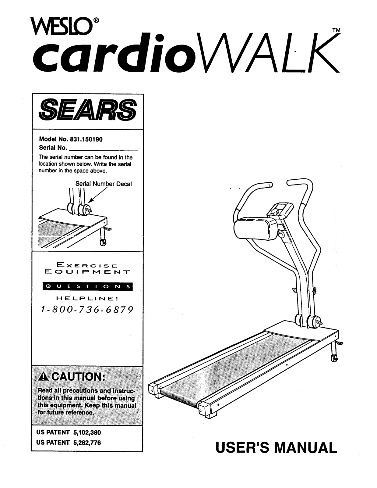 Weslo 831.150190 Owner's Manual