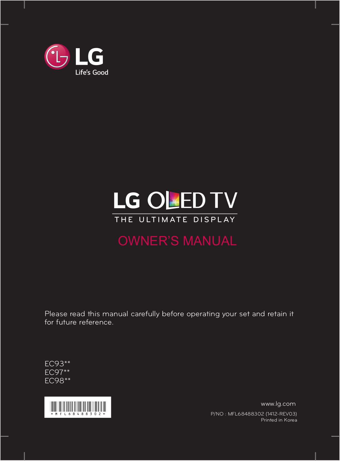 LG 55EC940V User Guide