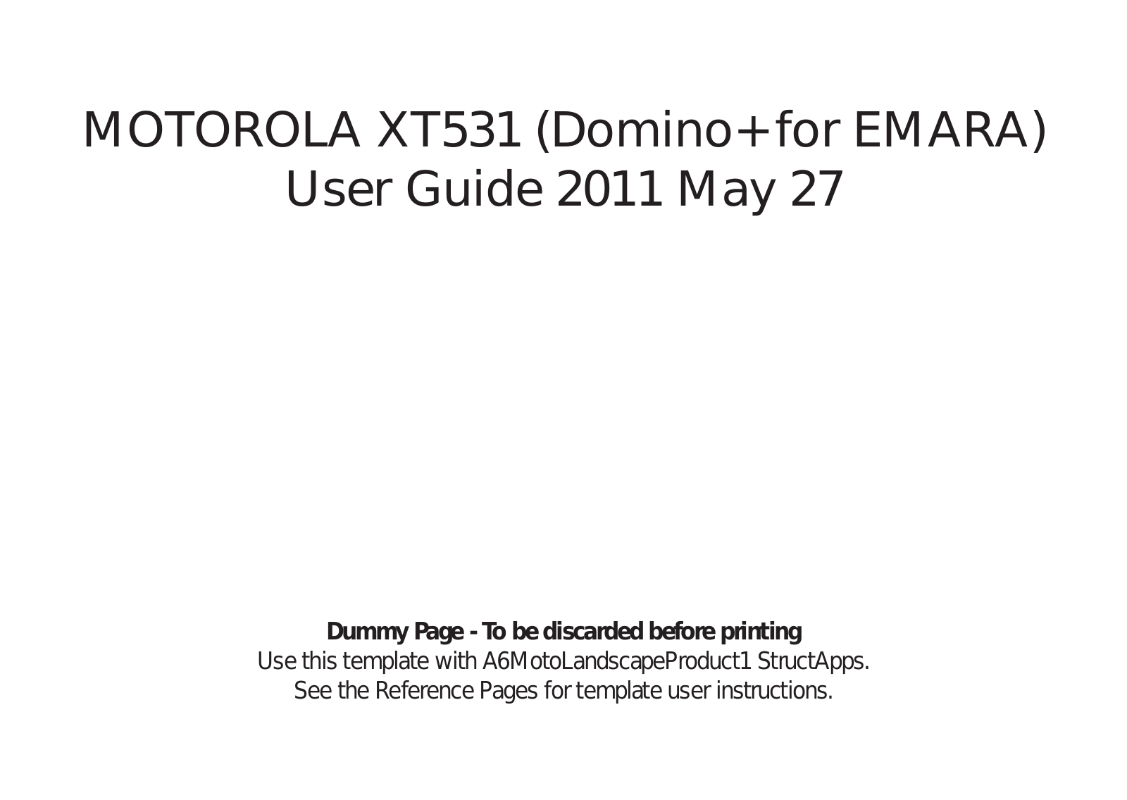 Motorola T56MY1 Users manual