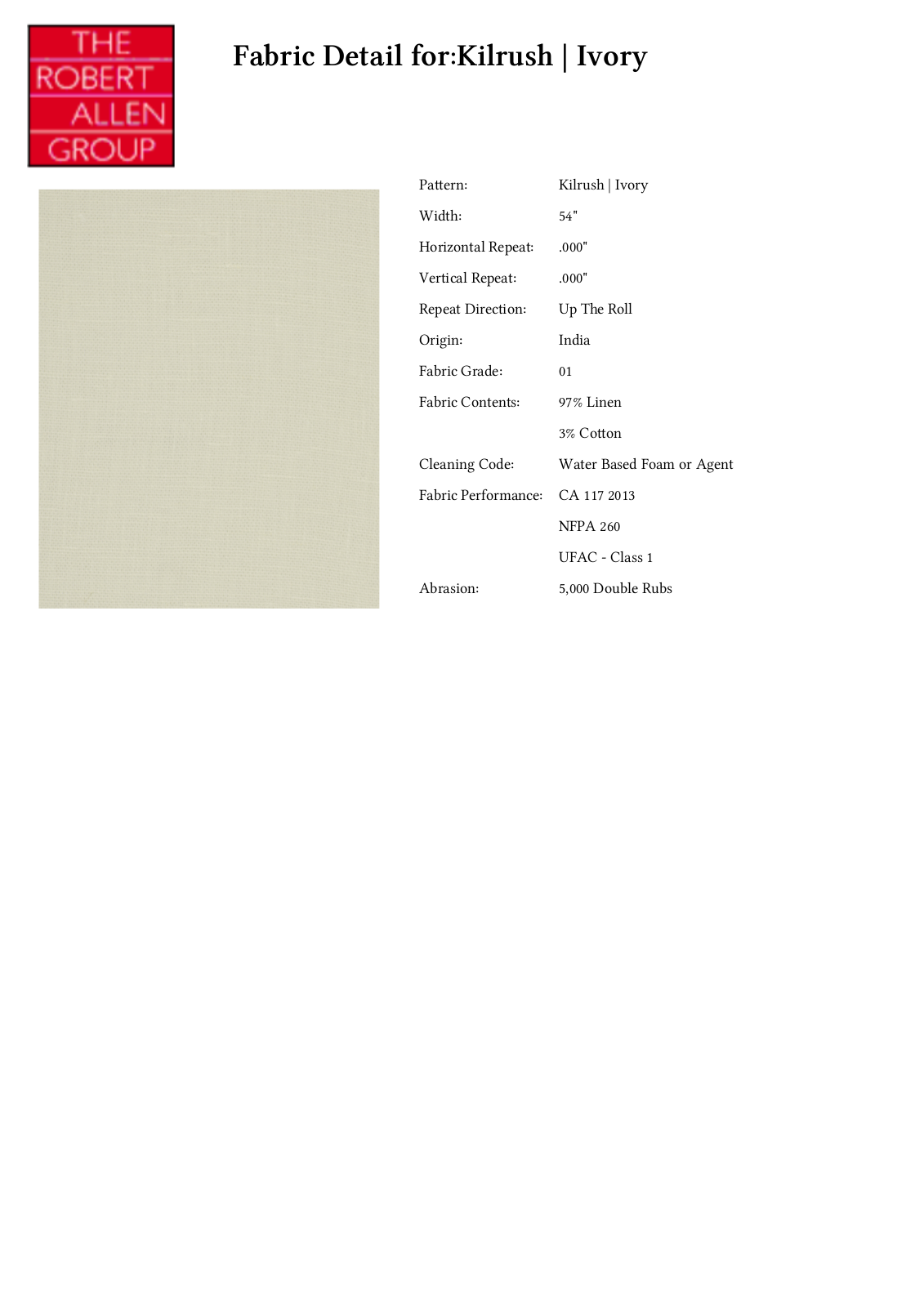 Robert Allen RALF1496 Specifications - ManualMachine.com
