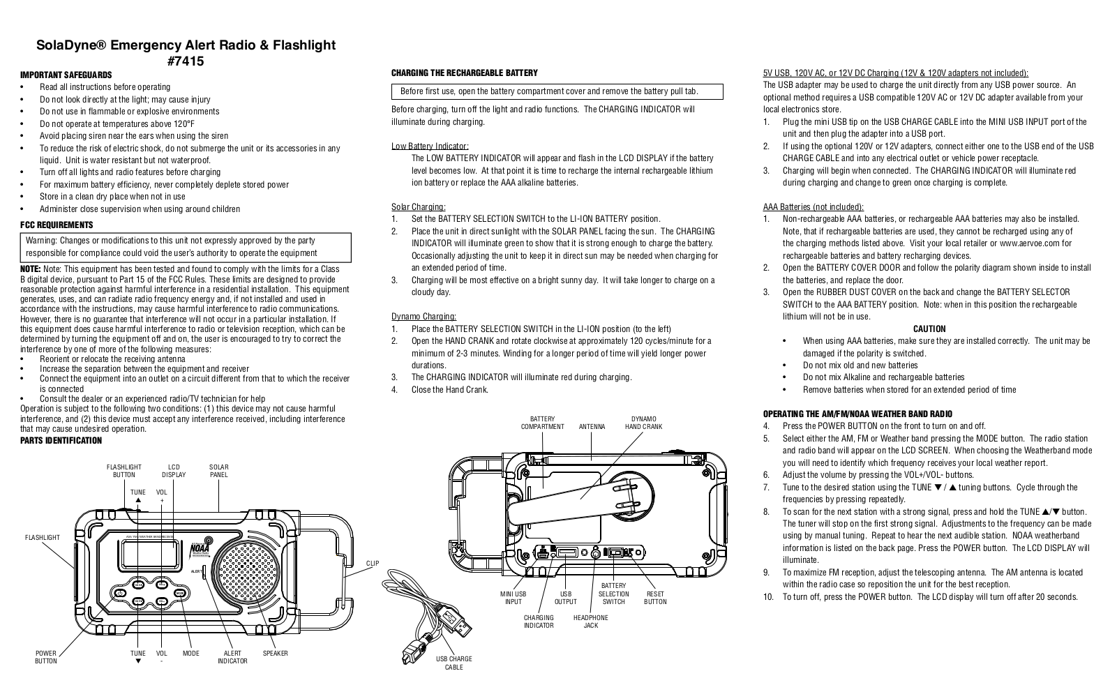 Aervoe Emergency Alert Radio User Manual