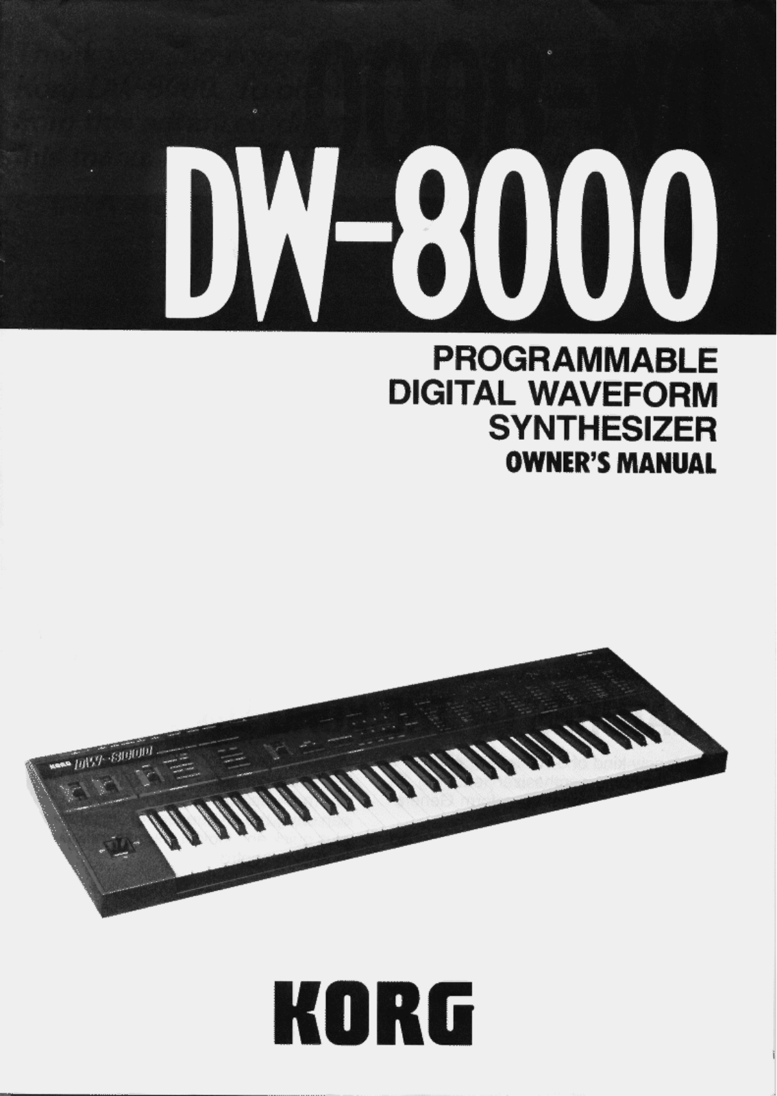 Korg DW-8000 User Manual