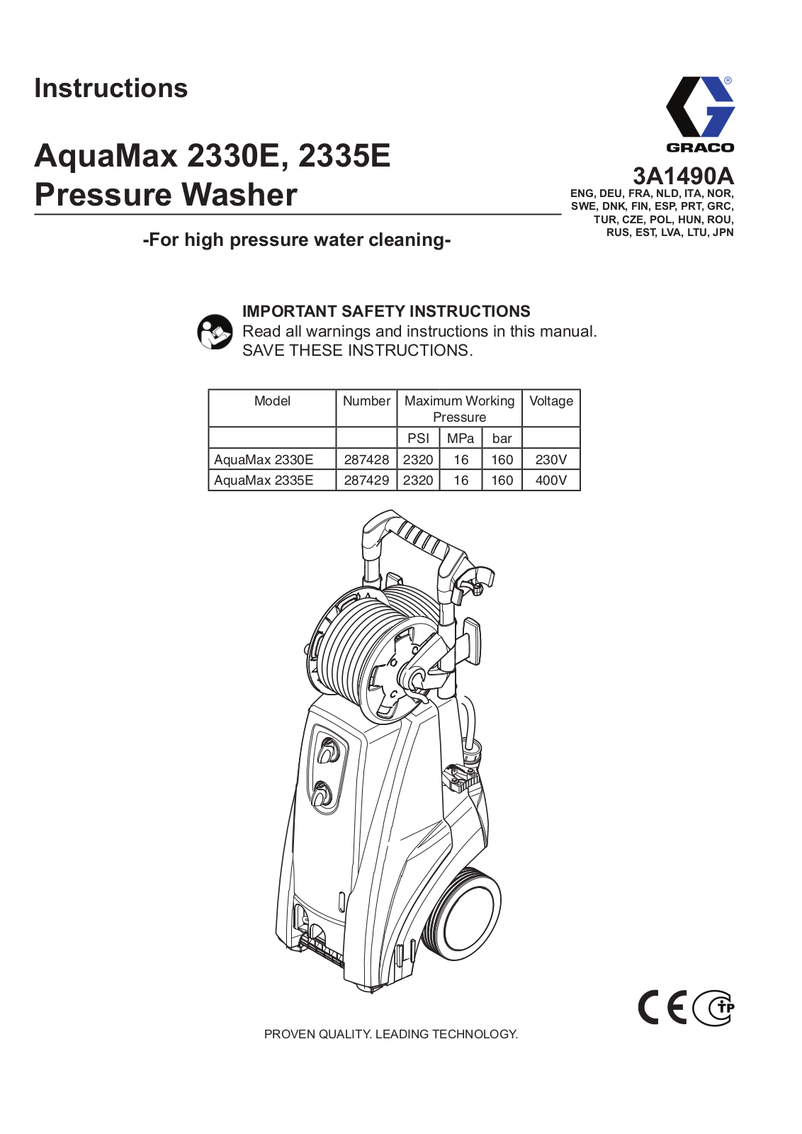 Graco 2335E User Manual