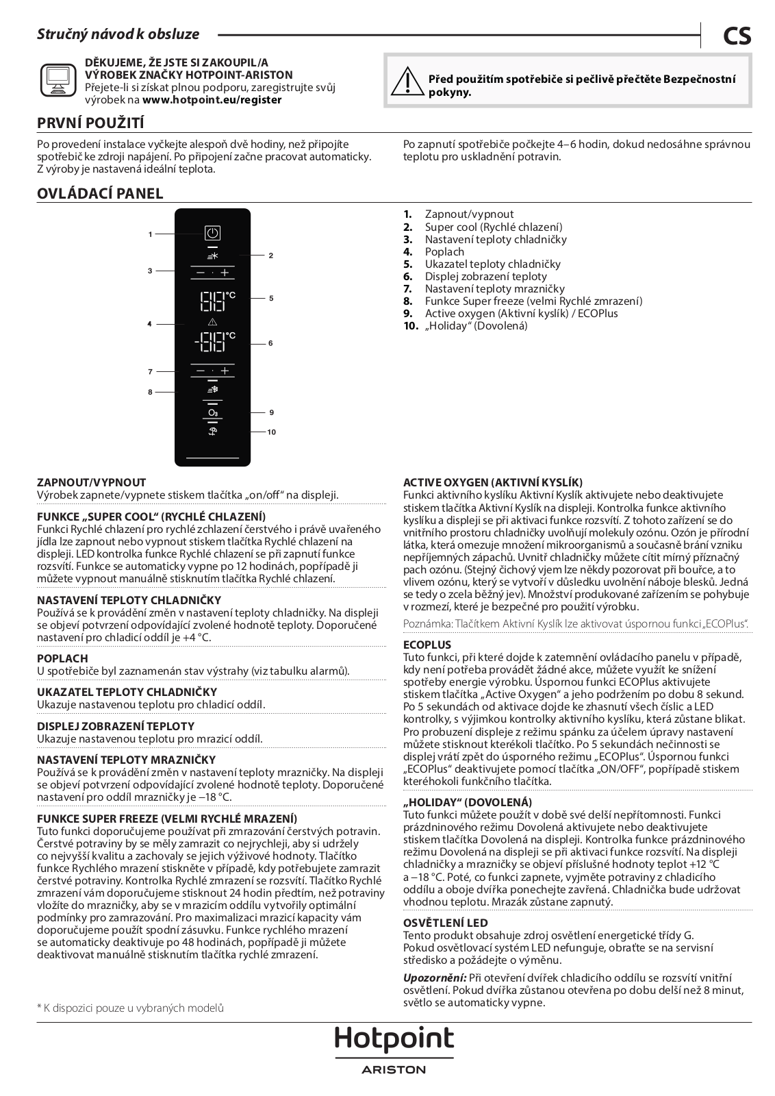 HOTPOINT/ARISTON HAFC9 TT44SX O3 H Daily Reference Guide