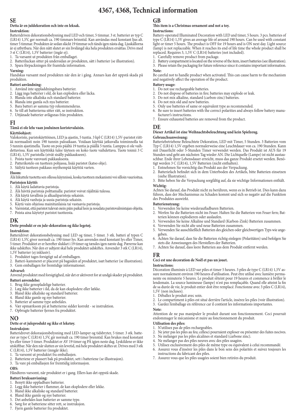 Konstsmide 4368, 4367 User guide