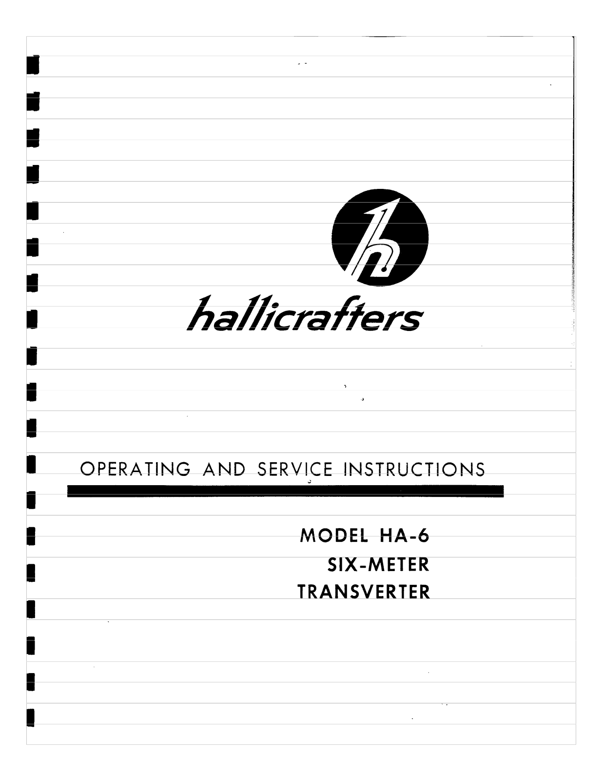 HALLICRAFTER HA-6 User Manual