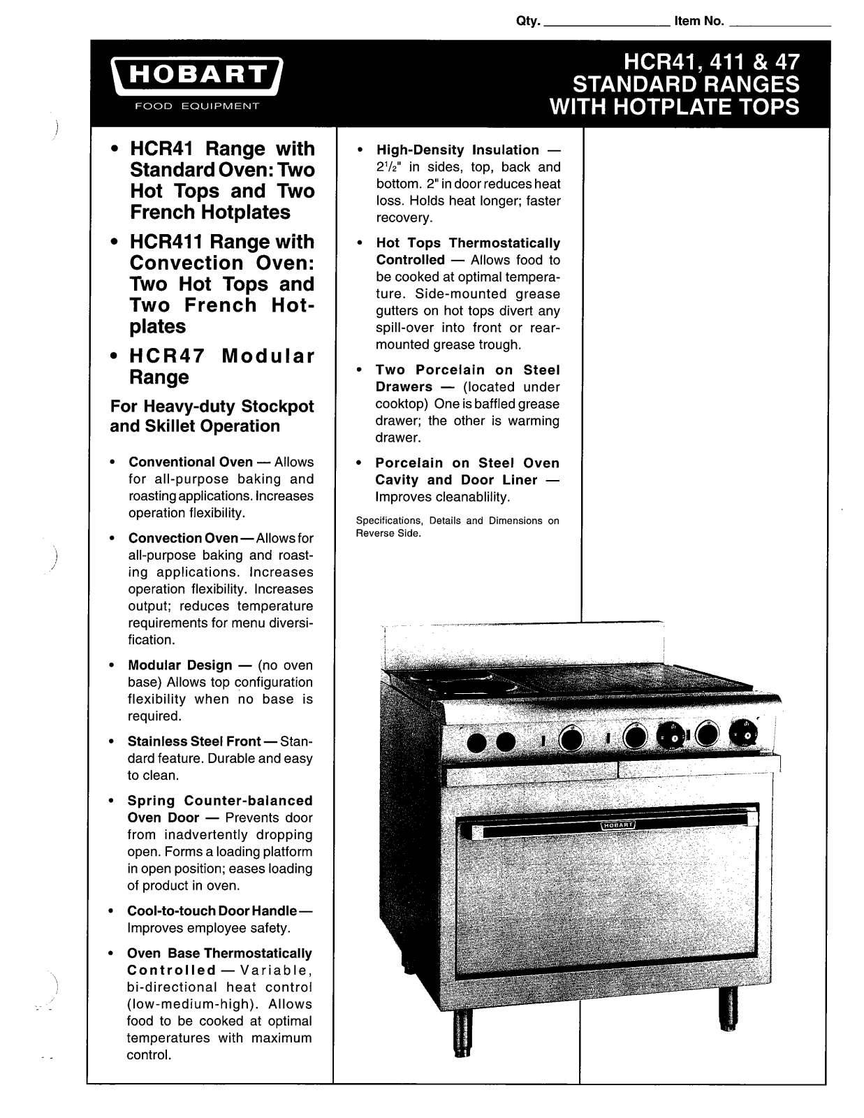 Hobart HCR411 User Manual