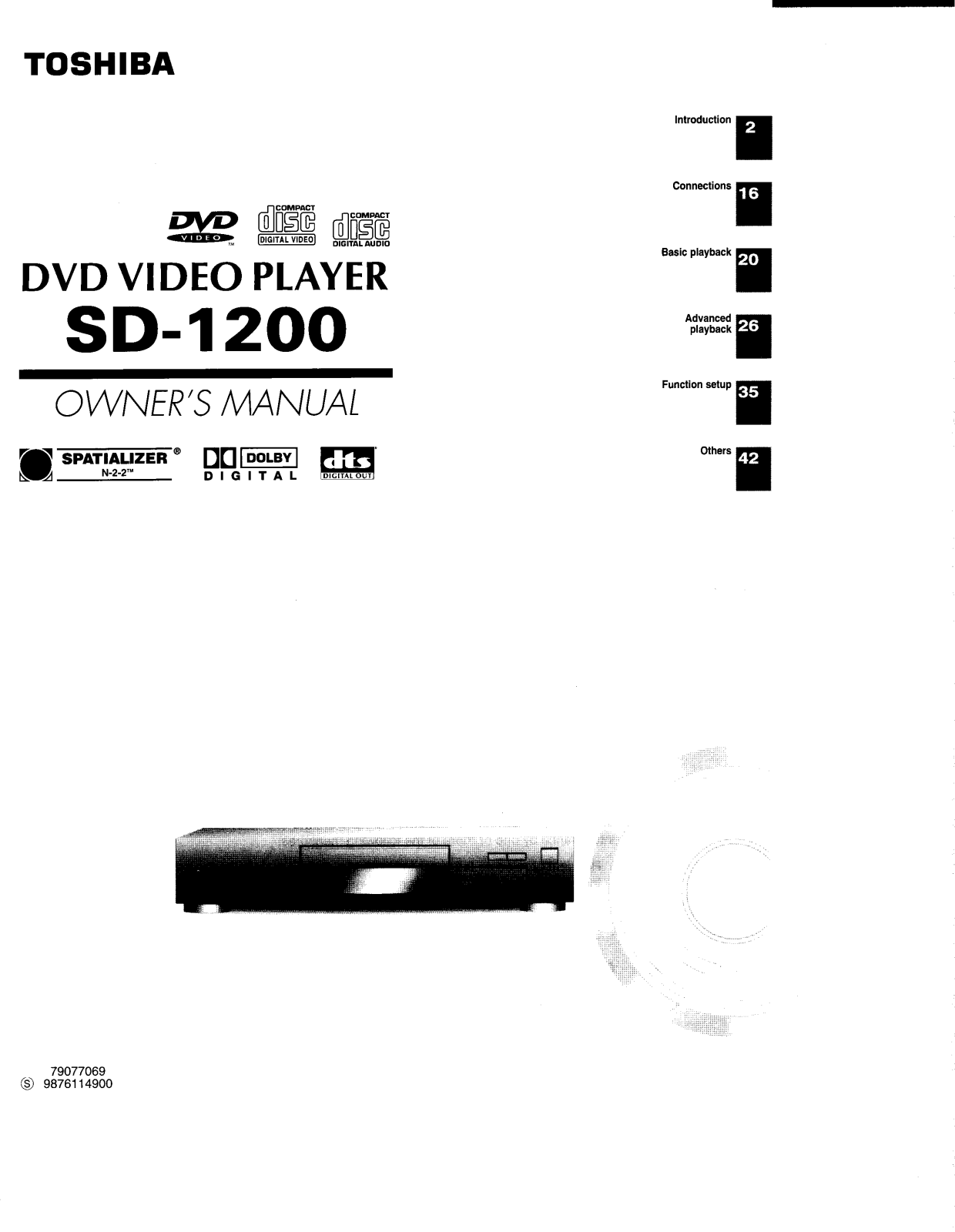 Toshiba SD-1200 User Manual