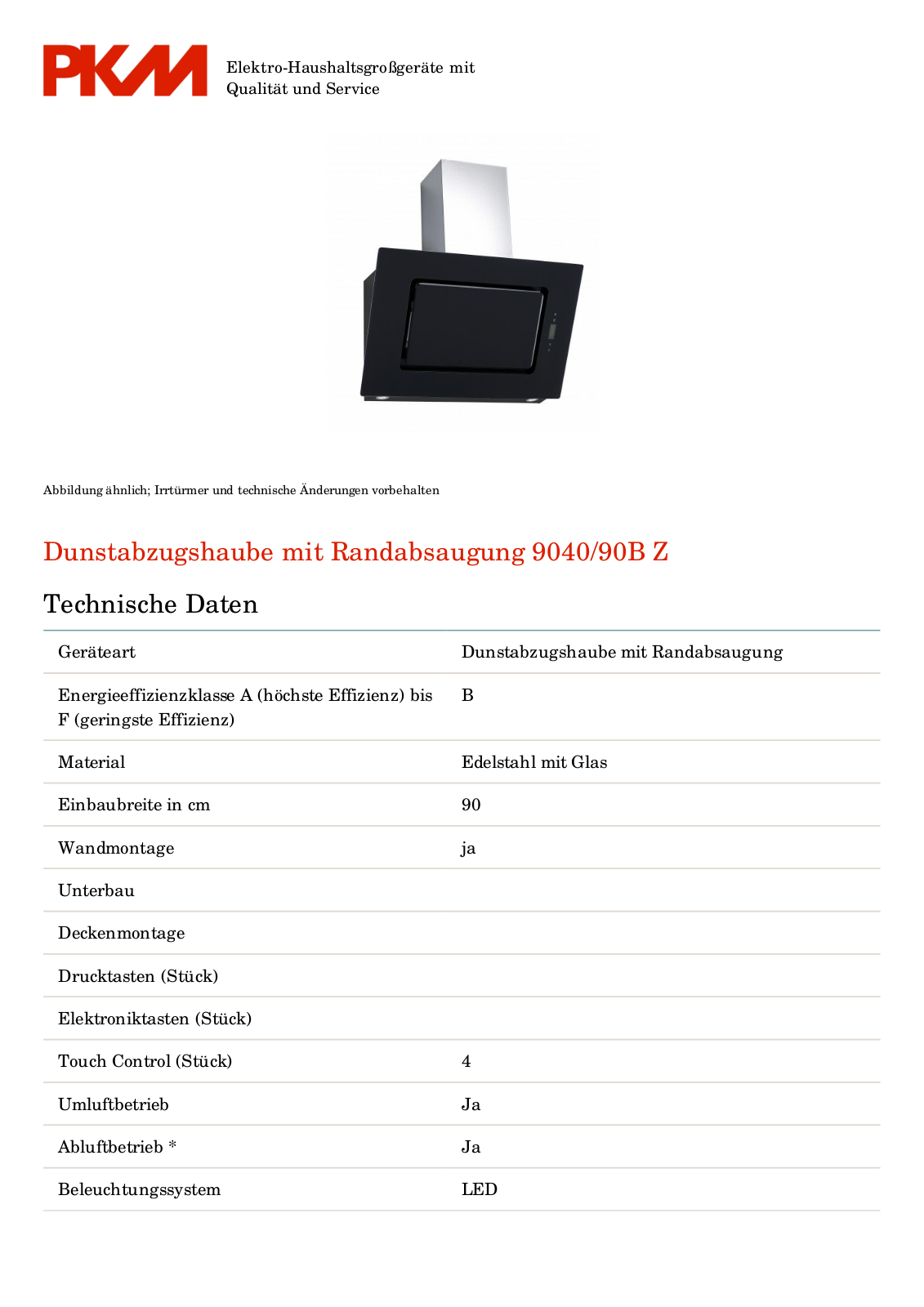 PKM 9040-90BZ User Manual