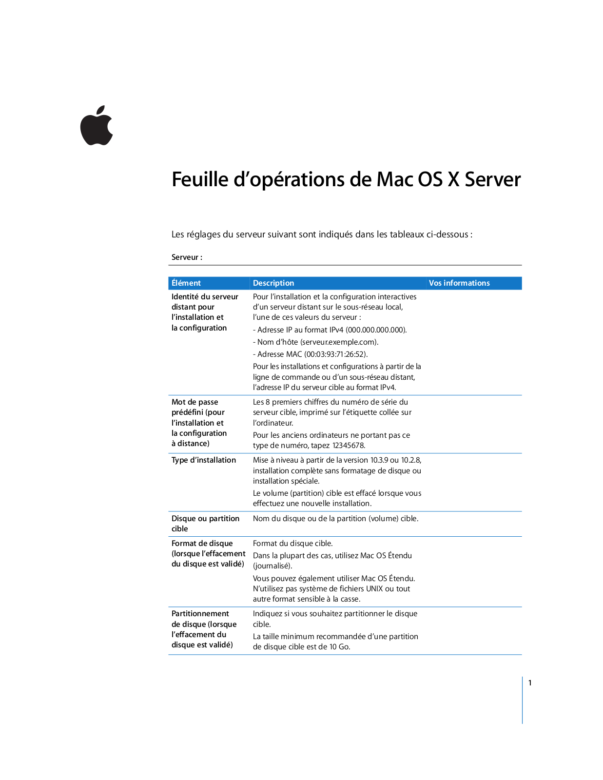 Apple MAC OS X SERVER 10.4 Operations  Manual