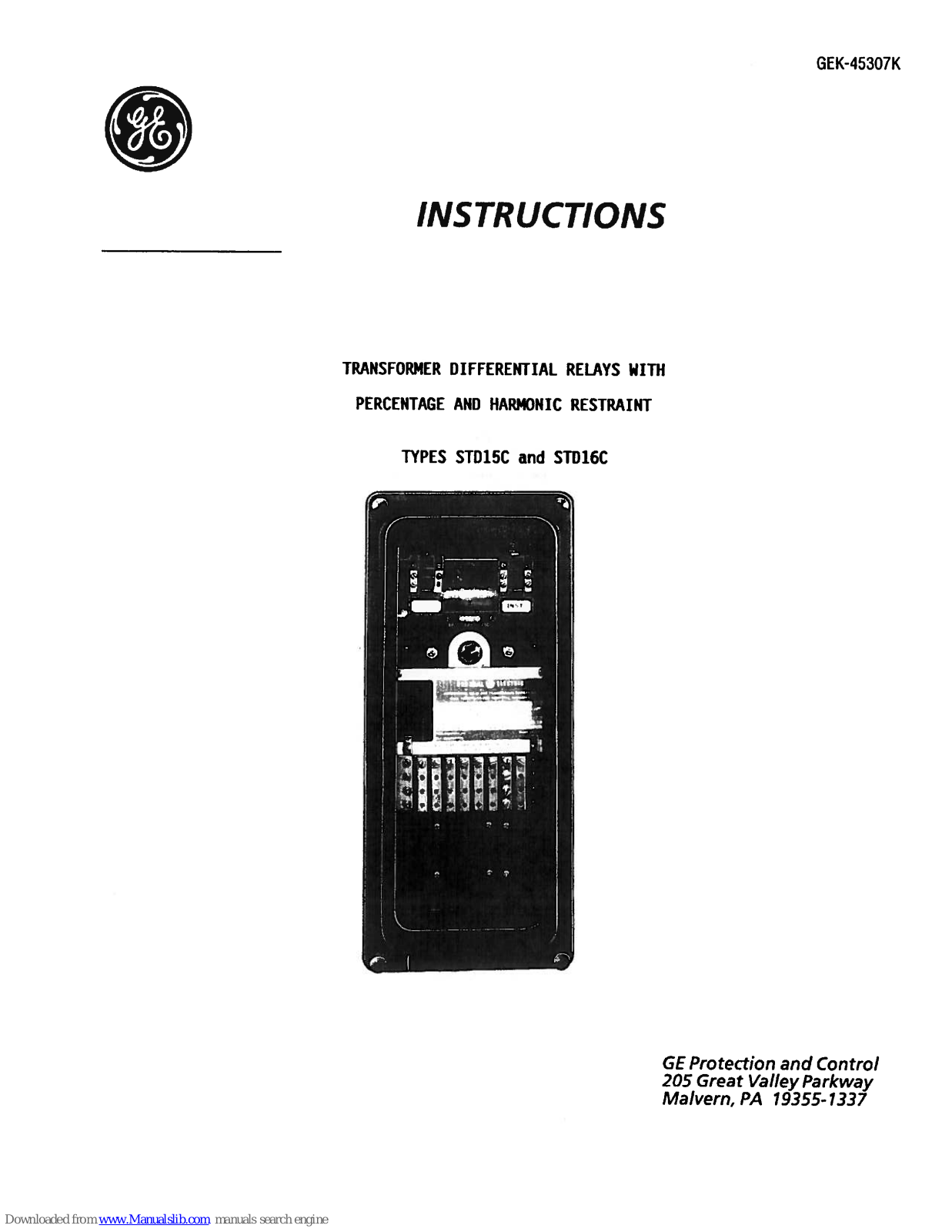 GE STD15C, STD16C Instructions Manual - ManualMachine.com
