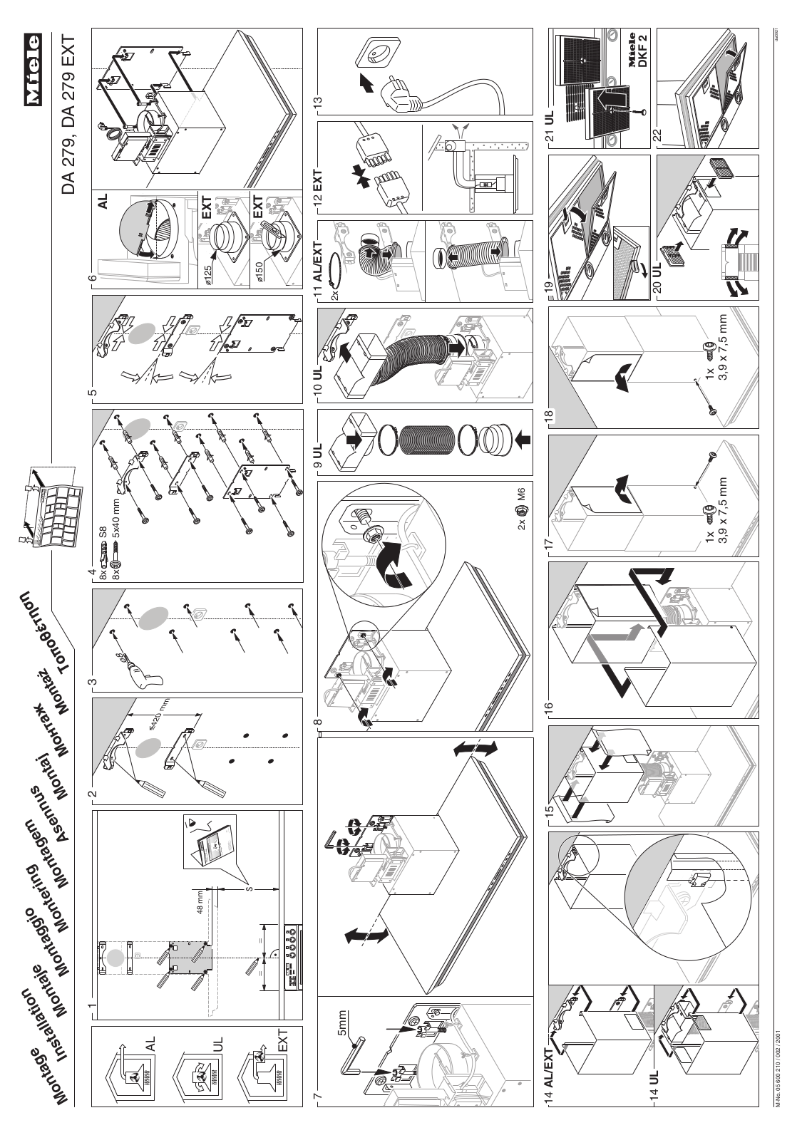 Miele DA 279, DA 279 EXT assembly instruction