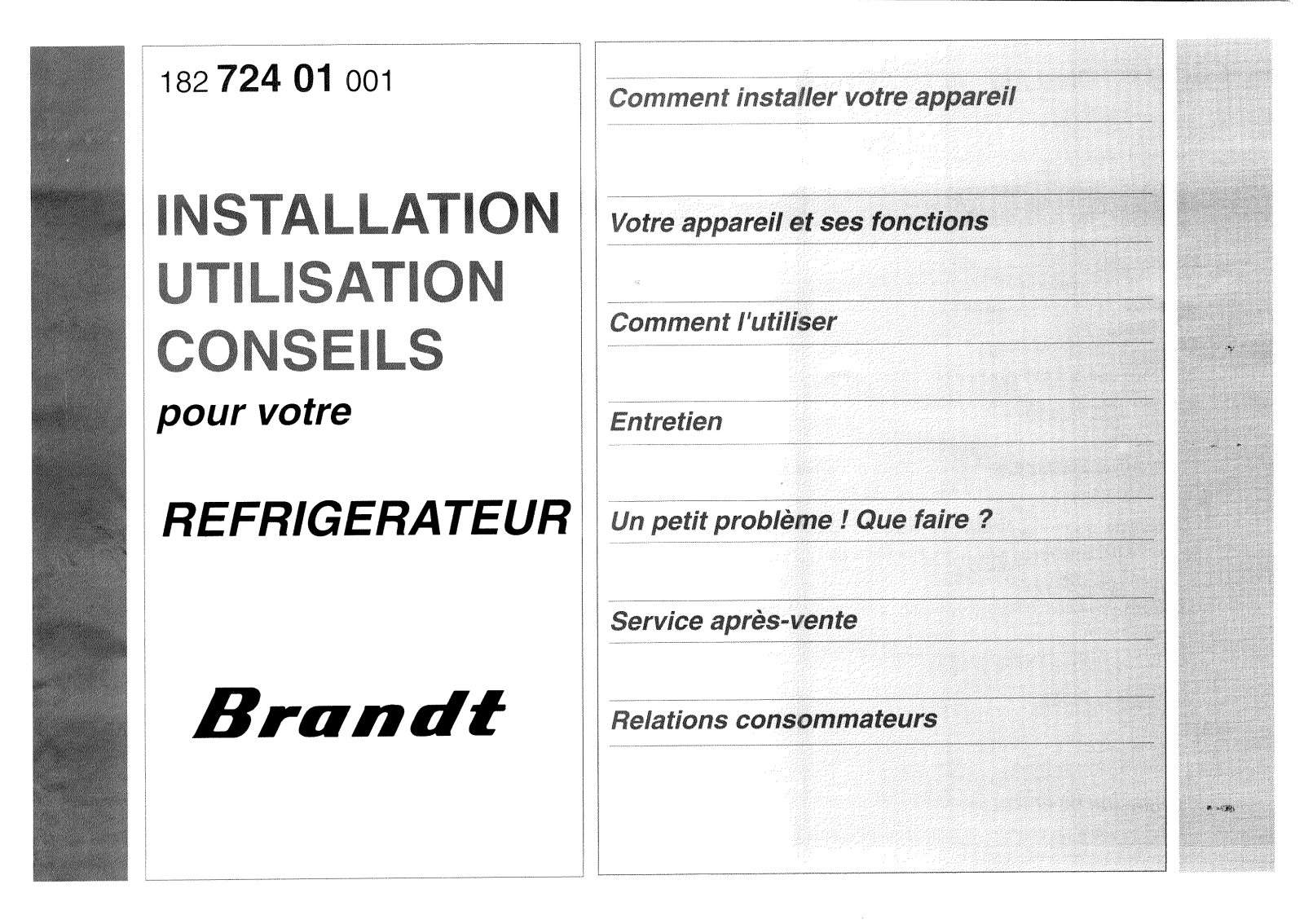 BRANDT HRN32, HFN2760B User Manual
