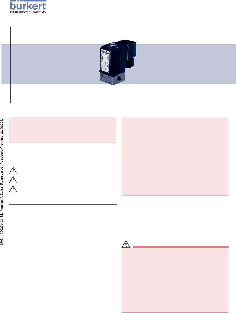 Bürkert Type 6013 Operating Instructions