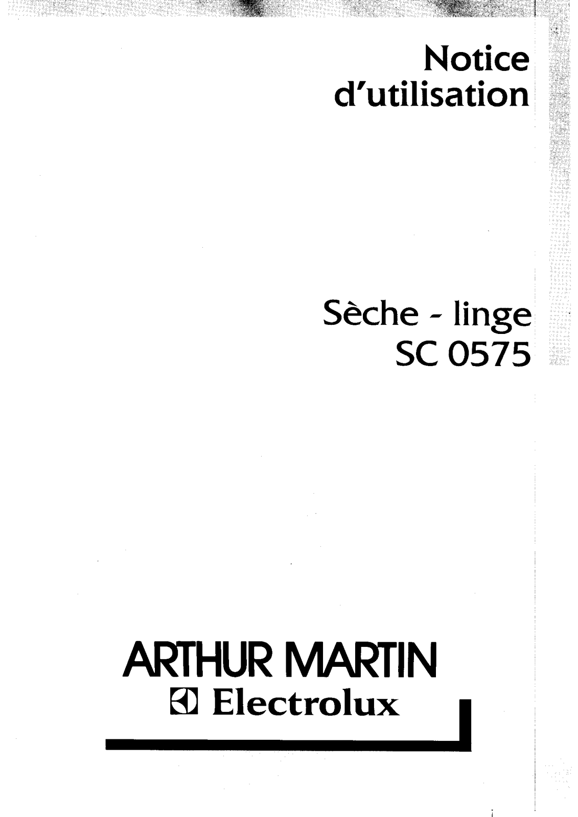 Arthur martin SC0575 User Manual