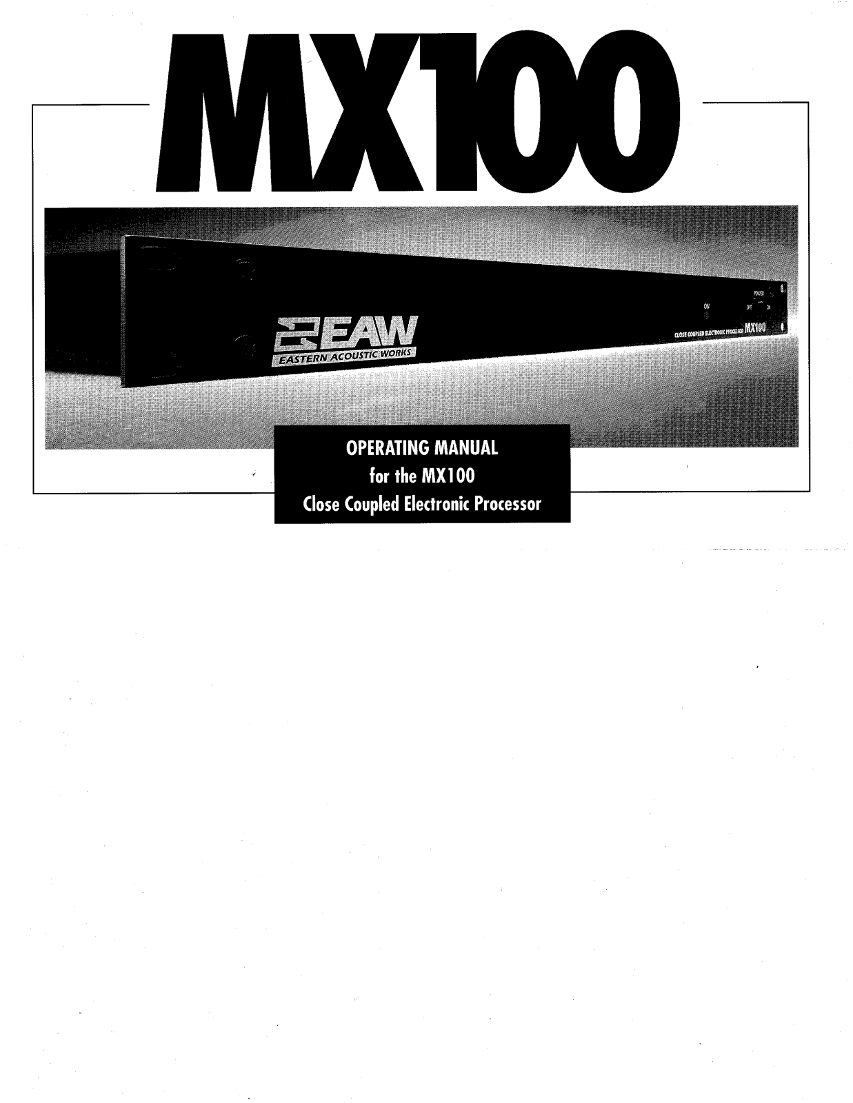 Eastern acoustic MX100 User Manual