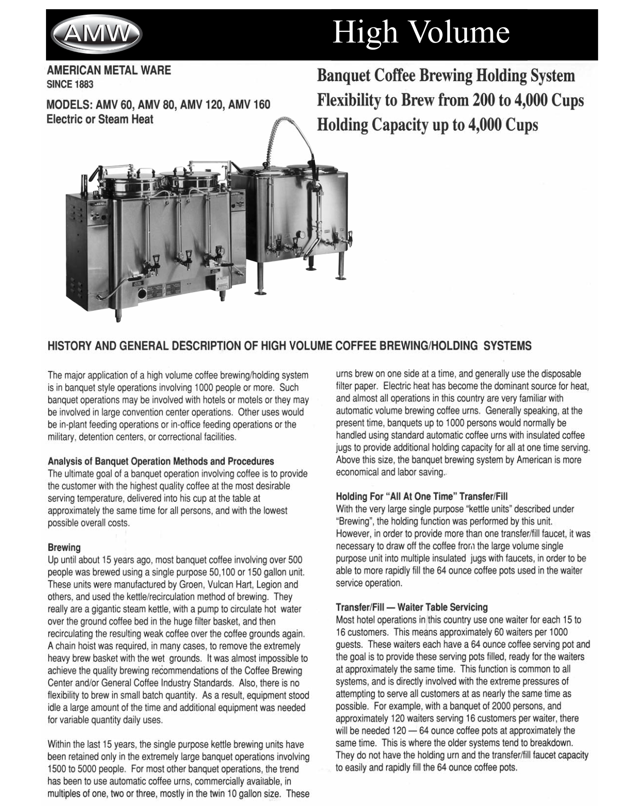 Crathco AMV-120S User Manual