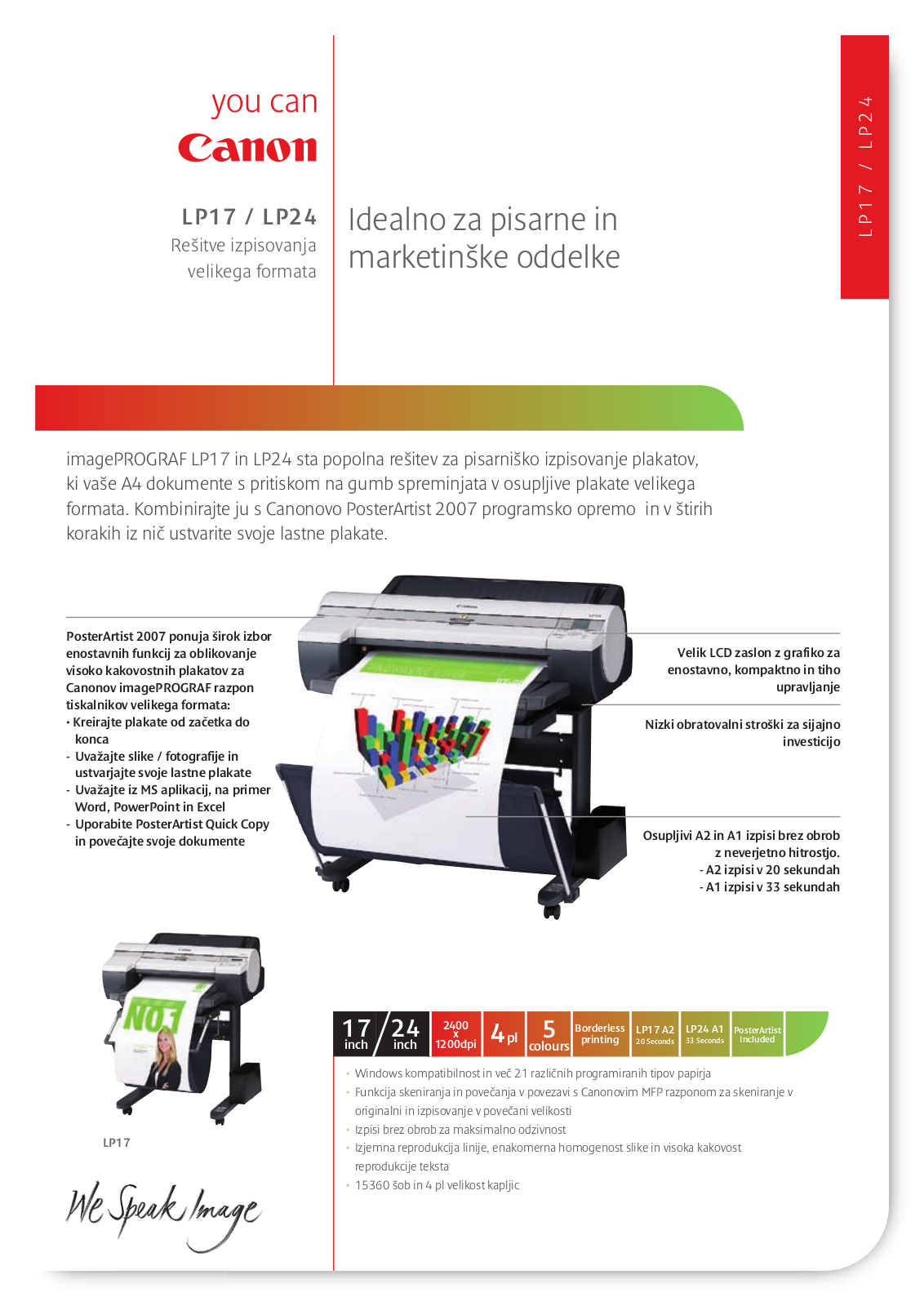 Canon LP 24, LP 17 Specifications