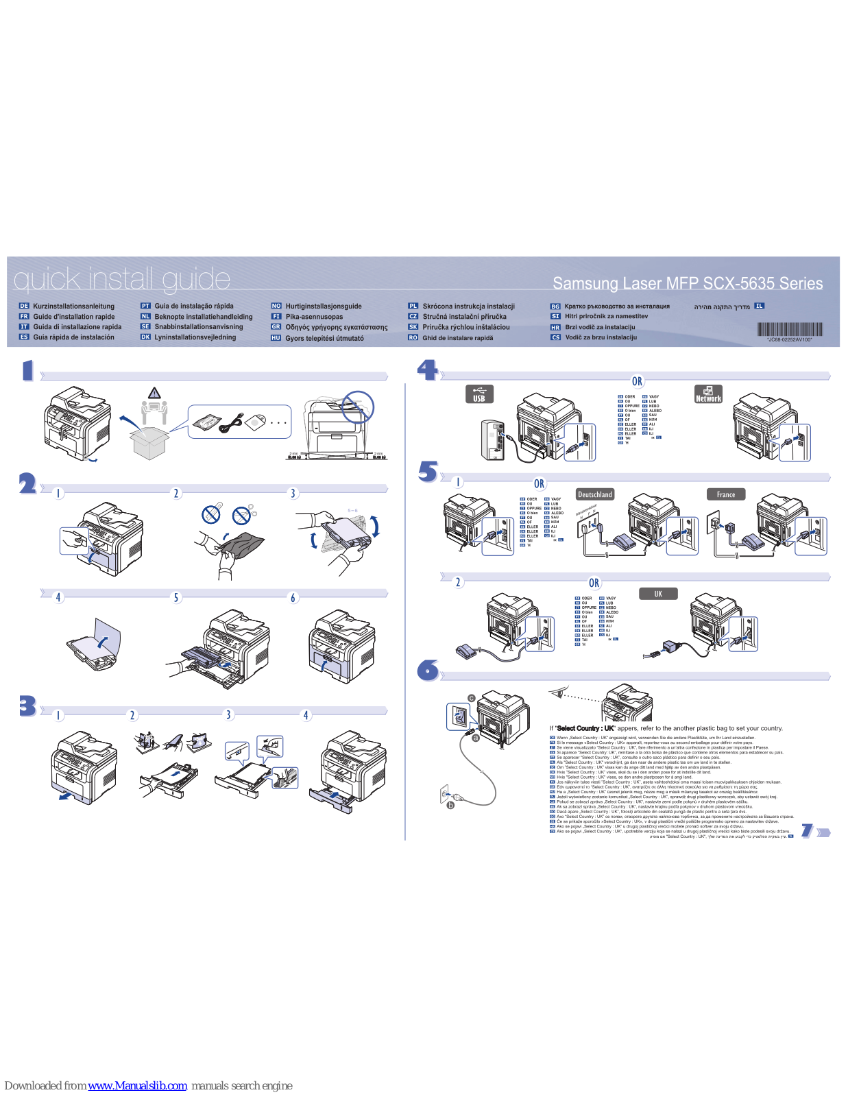 Samsung SCX-5635FN, SCX-5635 Series Quick Install Manual