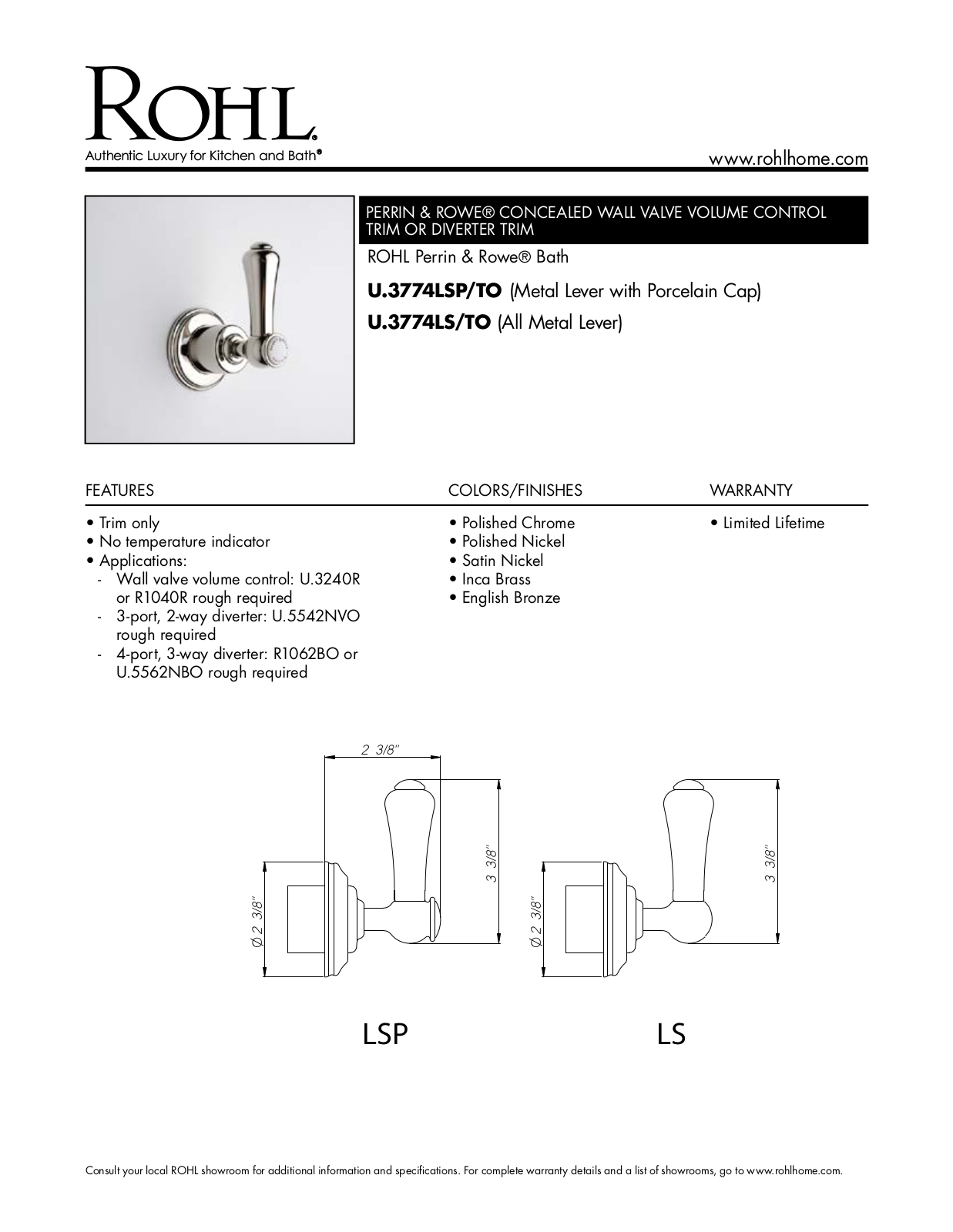 Perrin & Rowe PRWE1507 Specifications - ManualMachine.com