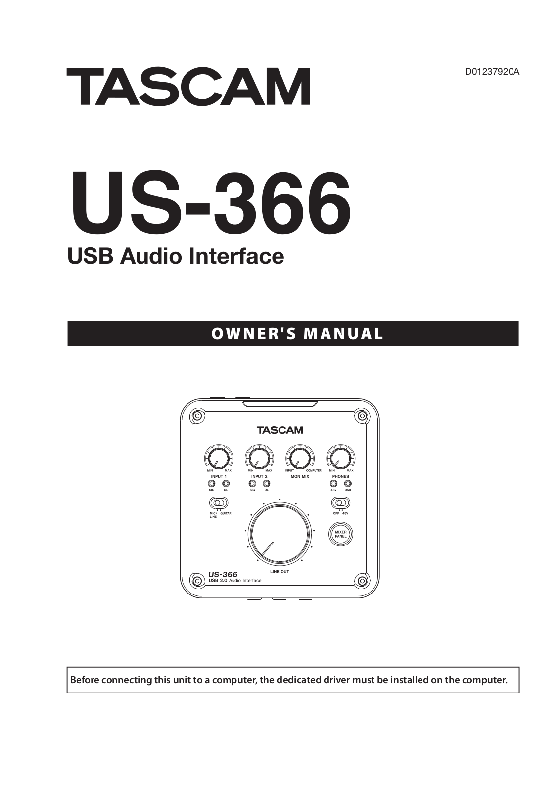 Teac US-366 User Manual