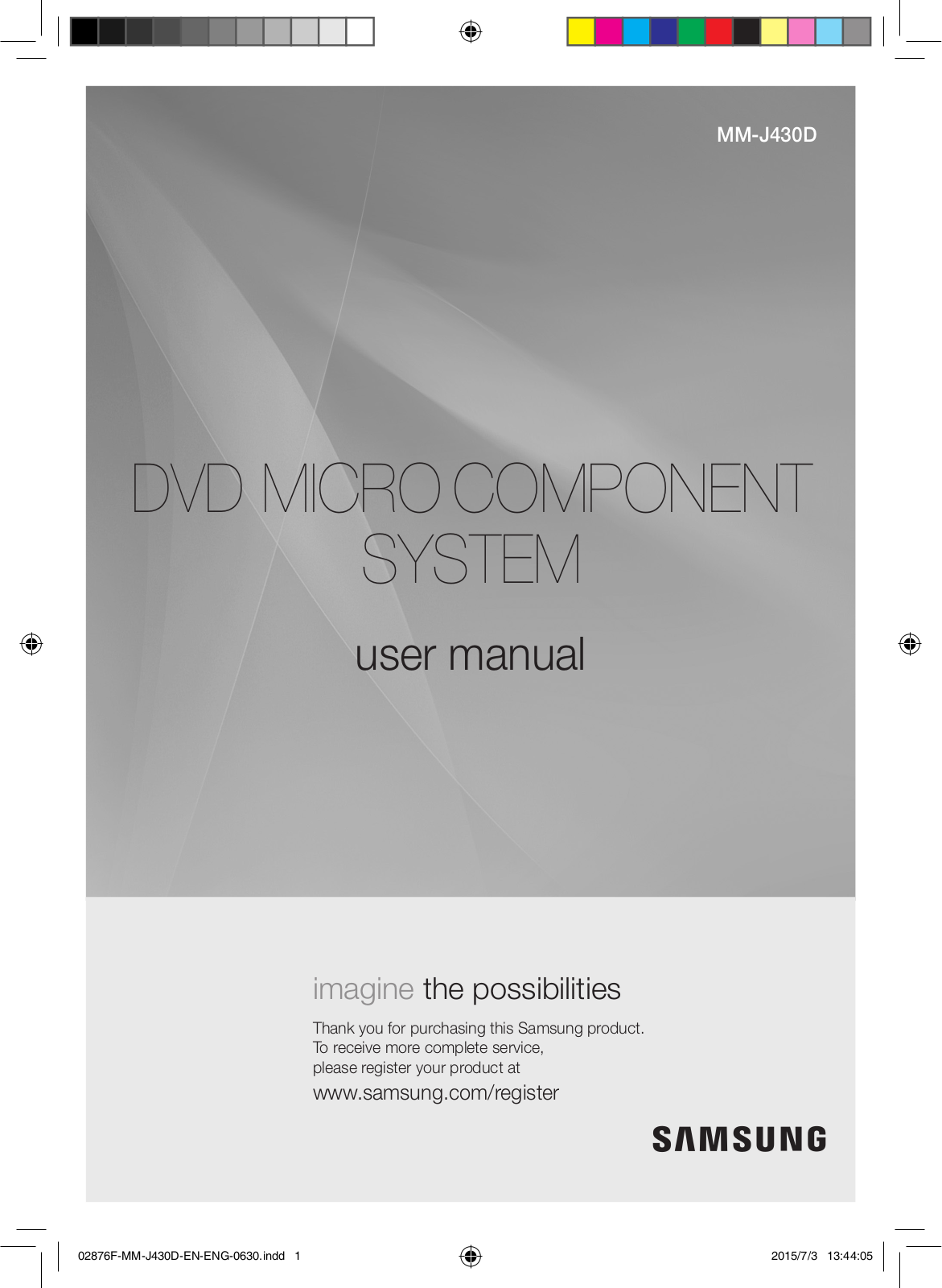 Samsung MM-J430D user manual