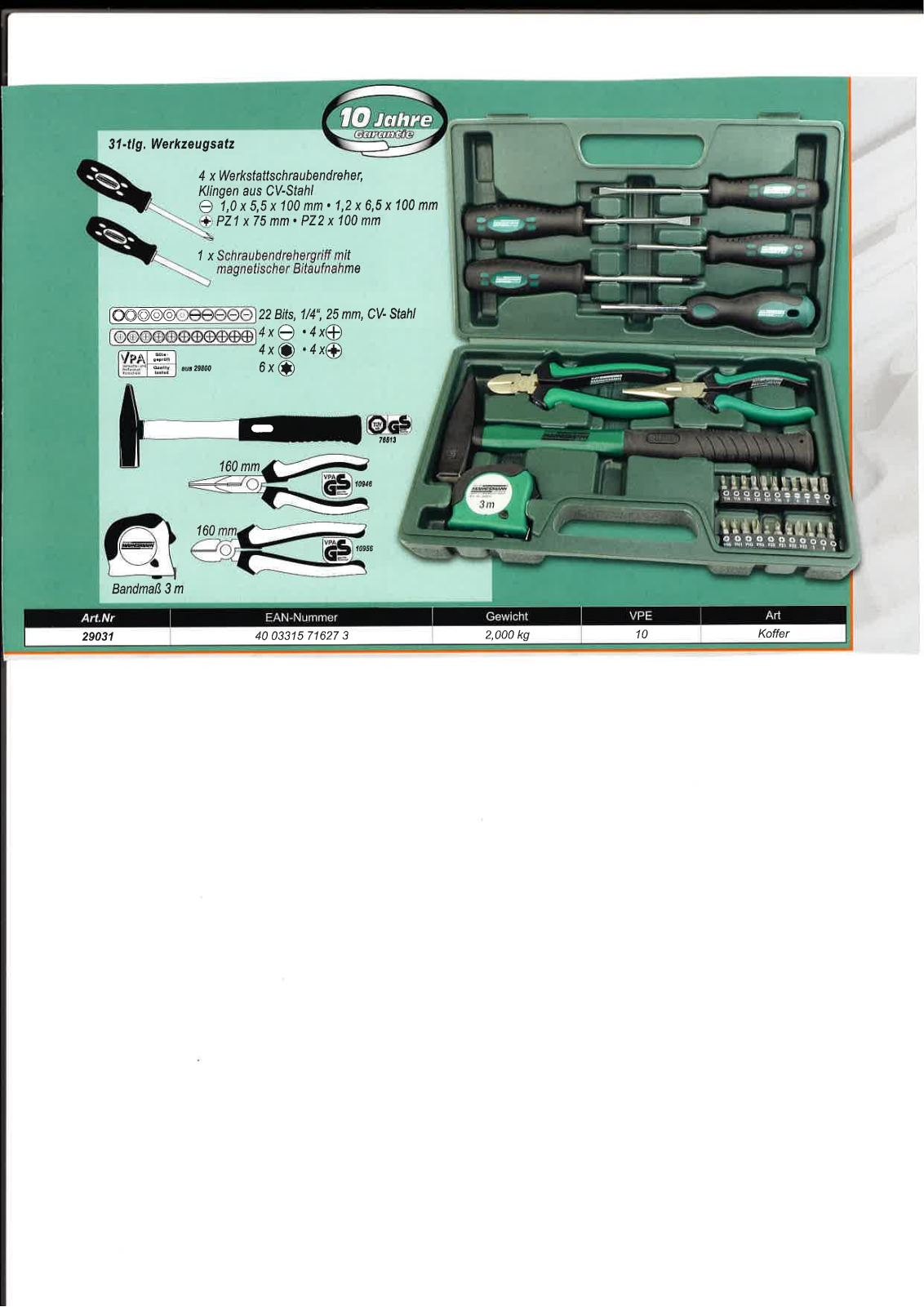 Bruder Mannesmann Werkzeuge 29031 Technical data - ManualMachine.com