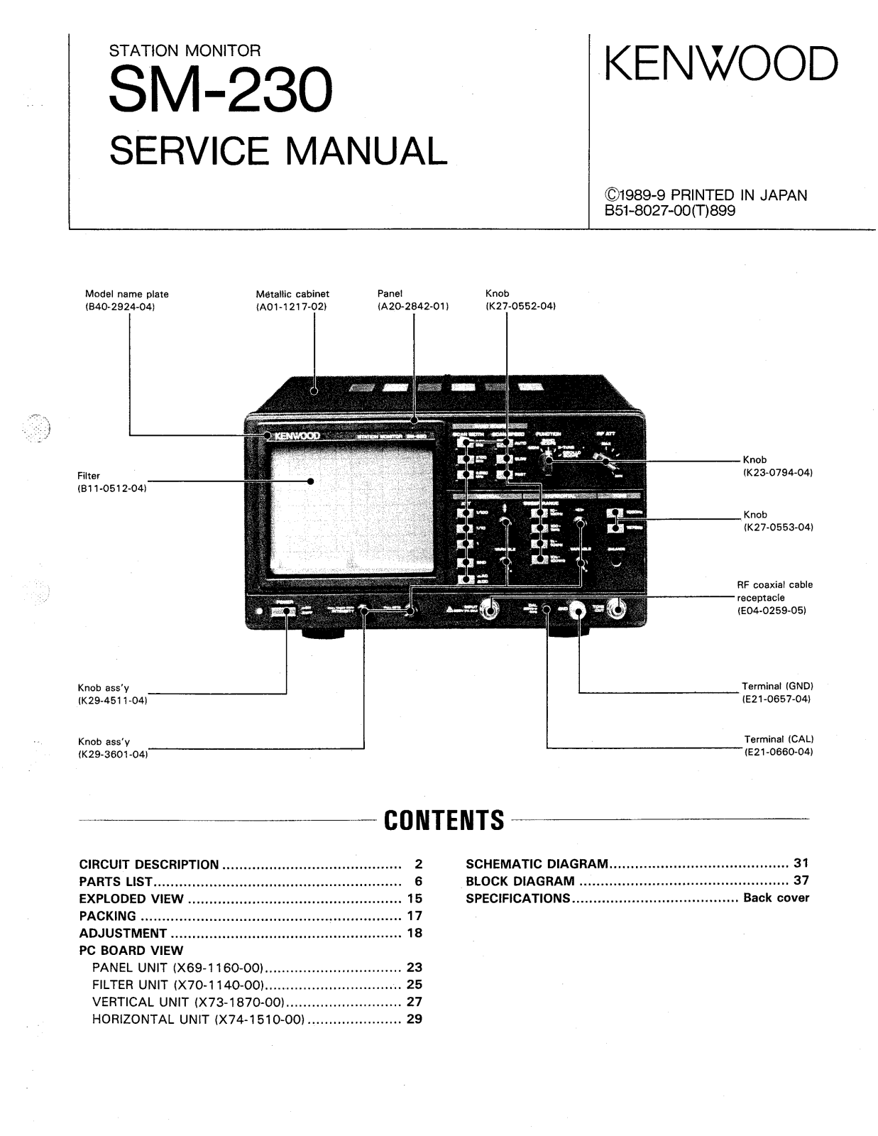 Kenwood SM-230 Service Manual