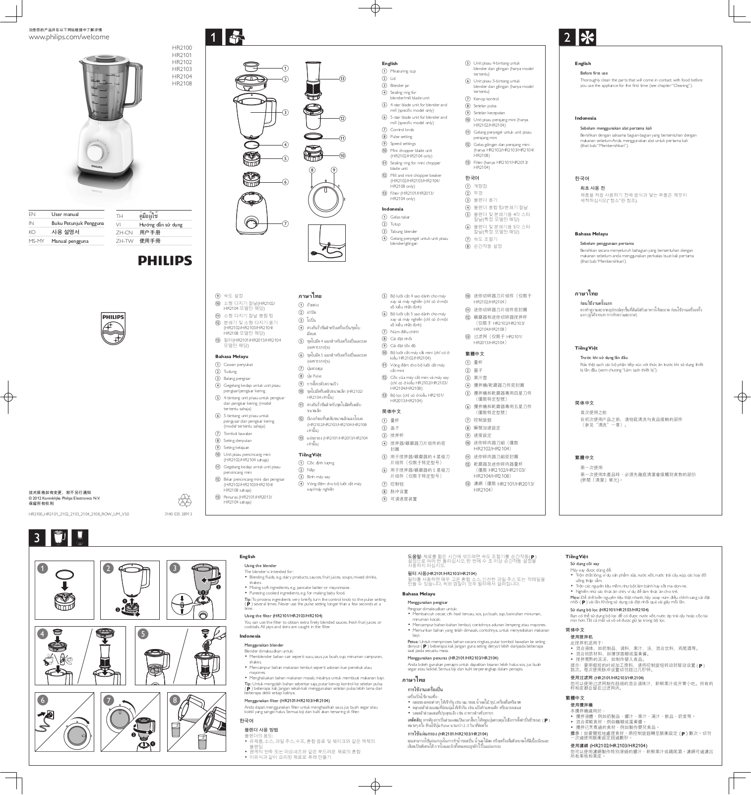 Philips HR 2100 User Manual