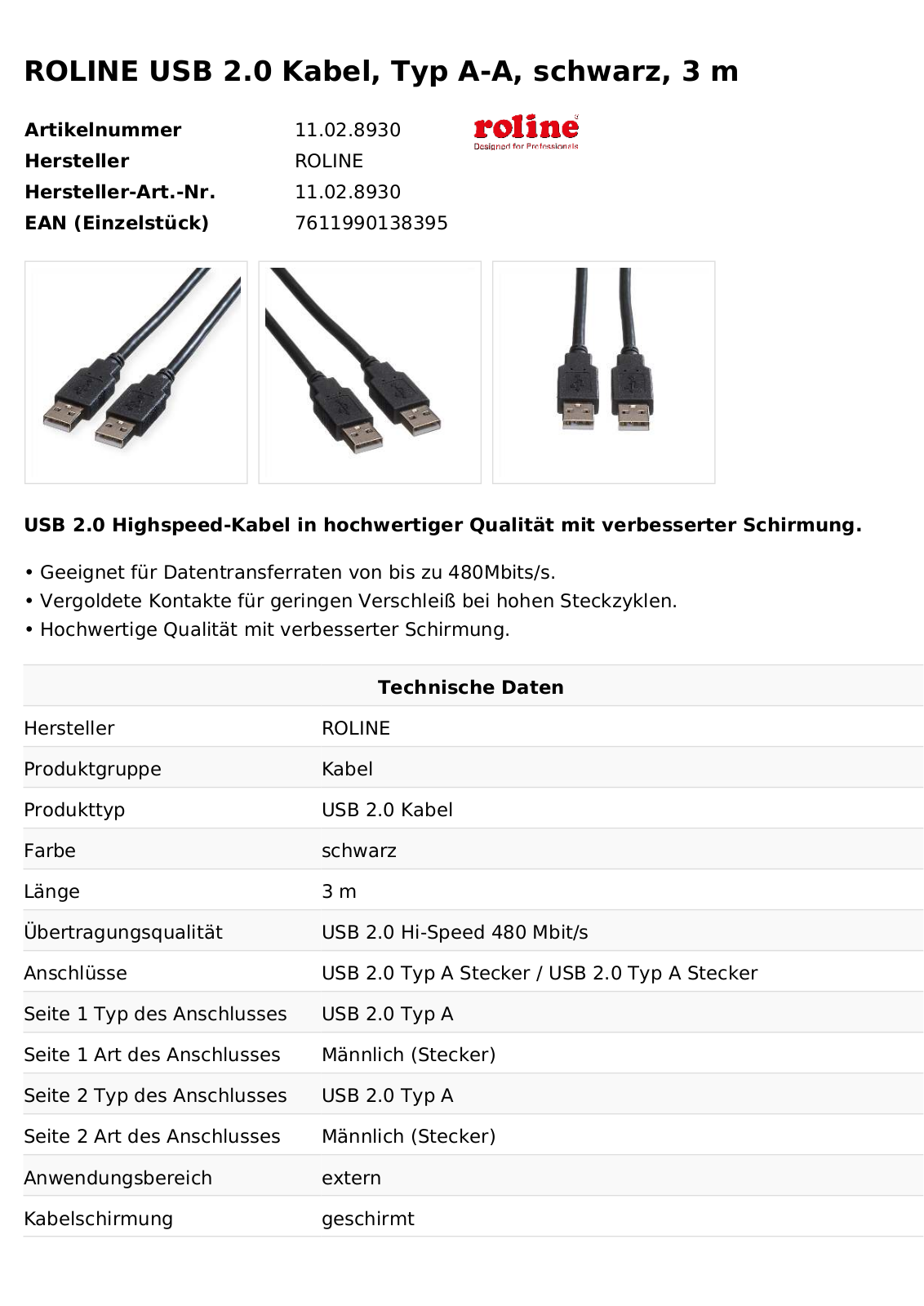 ROLINE 11028930 Datasheet - ManualMachine.com