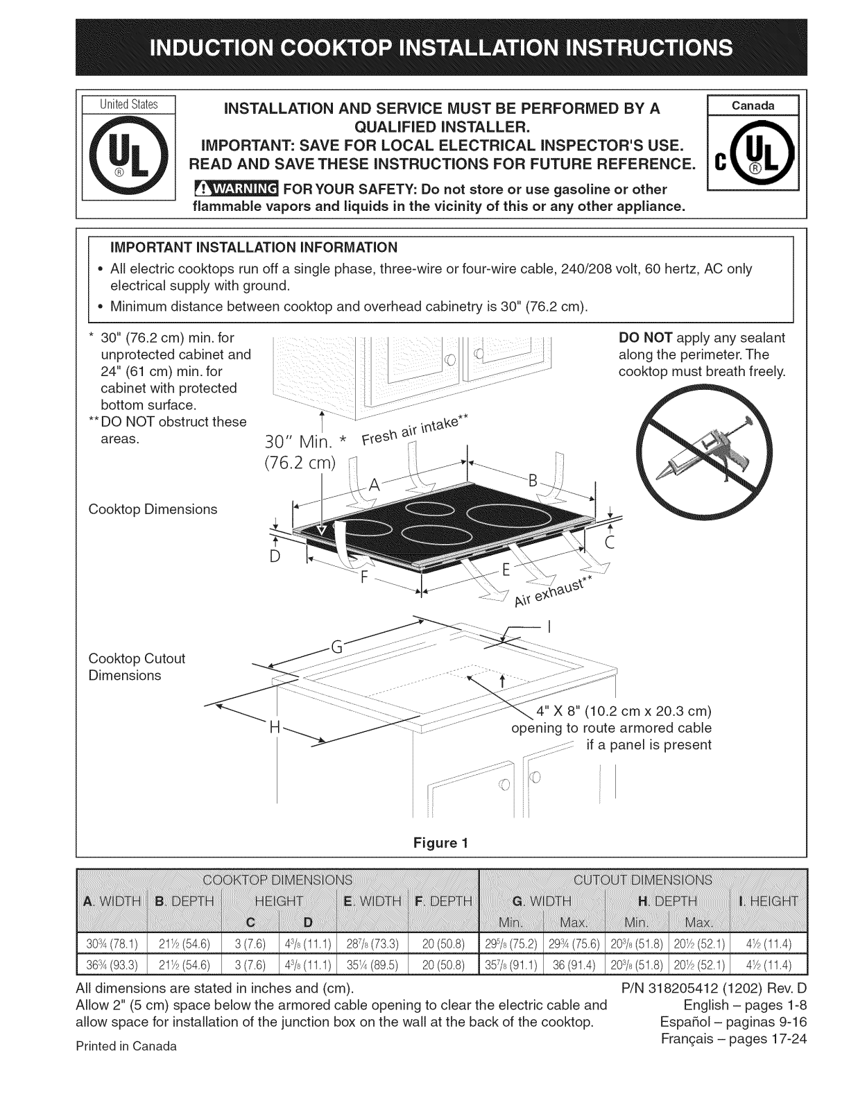Frigidaire E30IC80ISS1, E30IC80QSS0, E36IC80ISS1, E36IC80QSS0, EW30IC60IB1 Installation Guide - ManualMachine.com