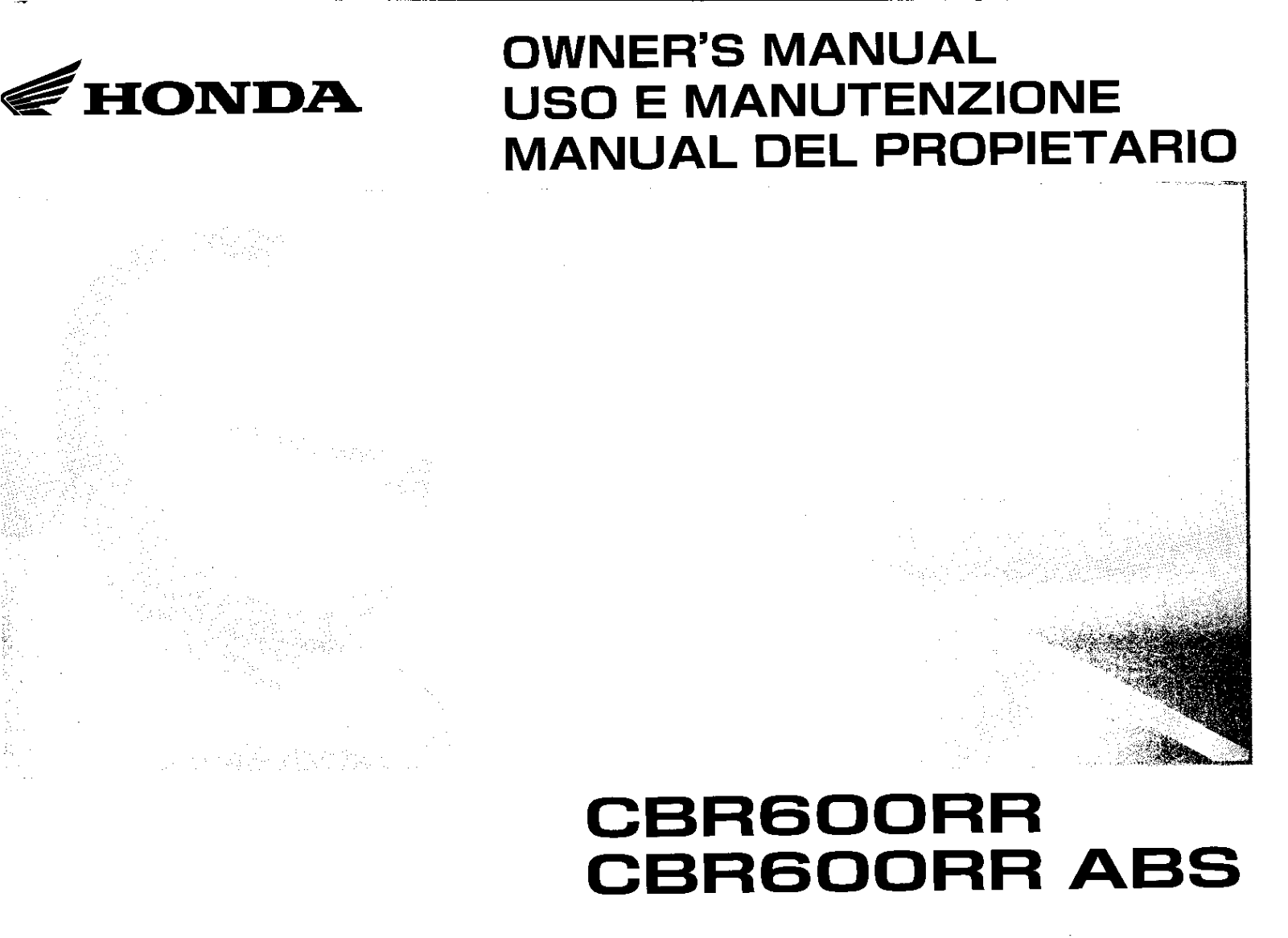 Honda CBR600RR 2008 Owner's Manual
