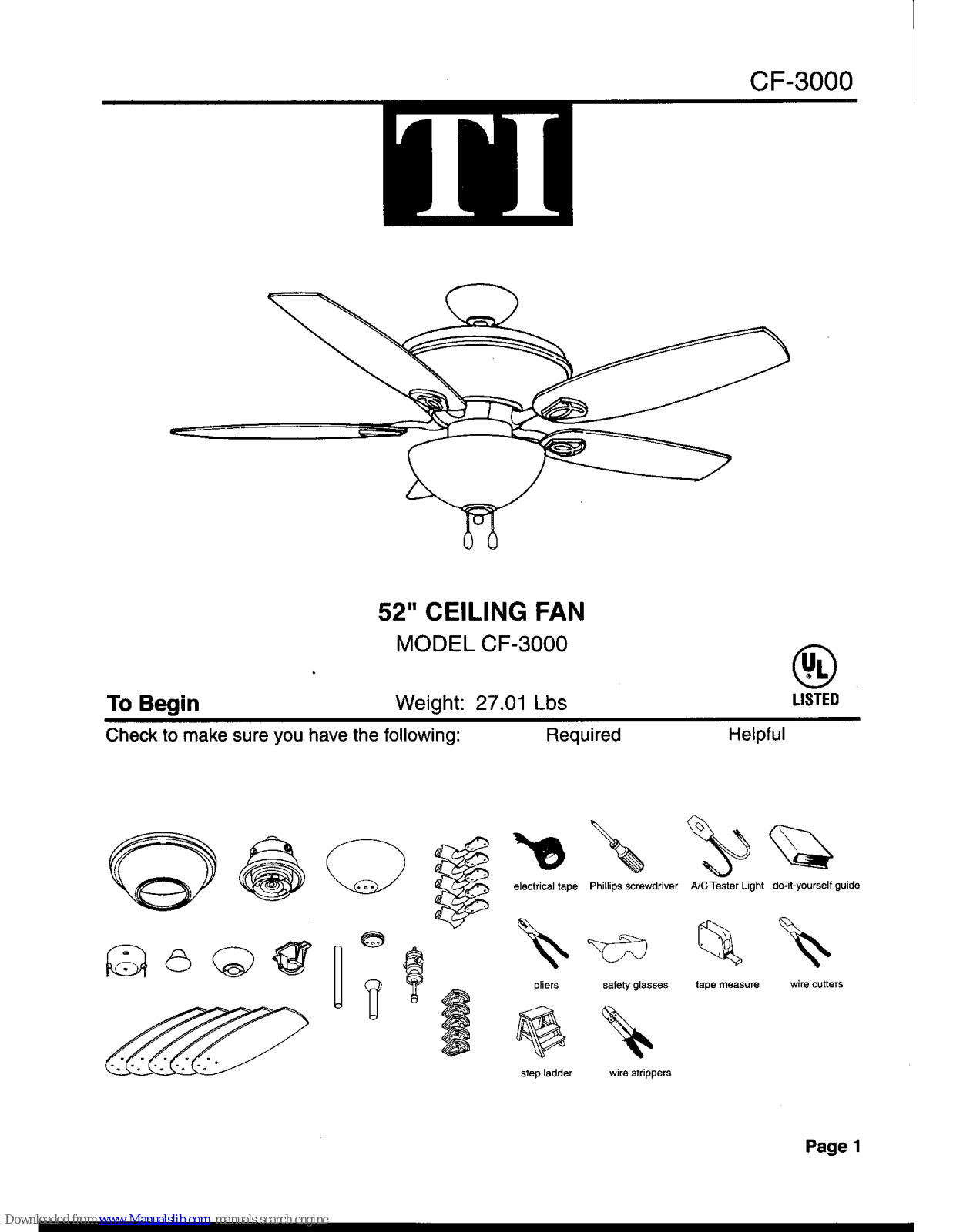 TI CF-3000 Installation Instructions Manual - ManualMachine.com
