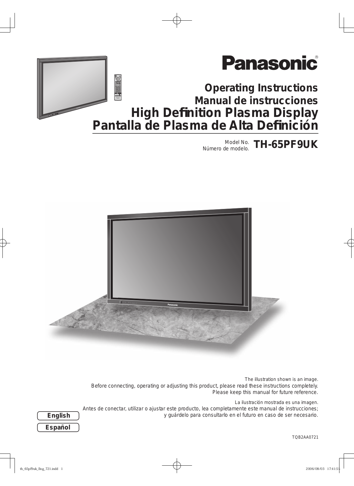 Panasonic th-65pf9 Operation Manual