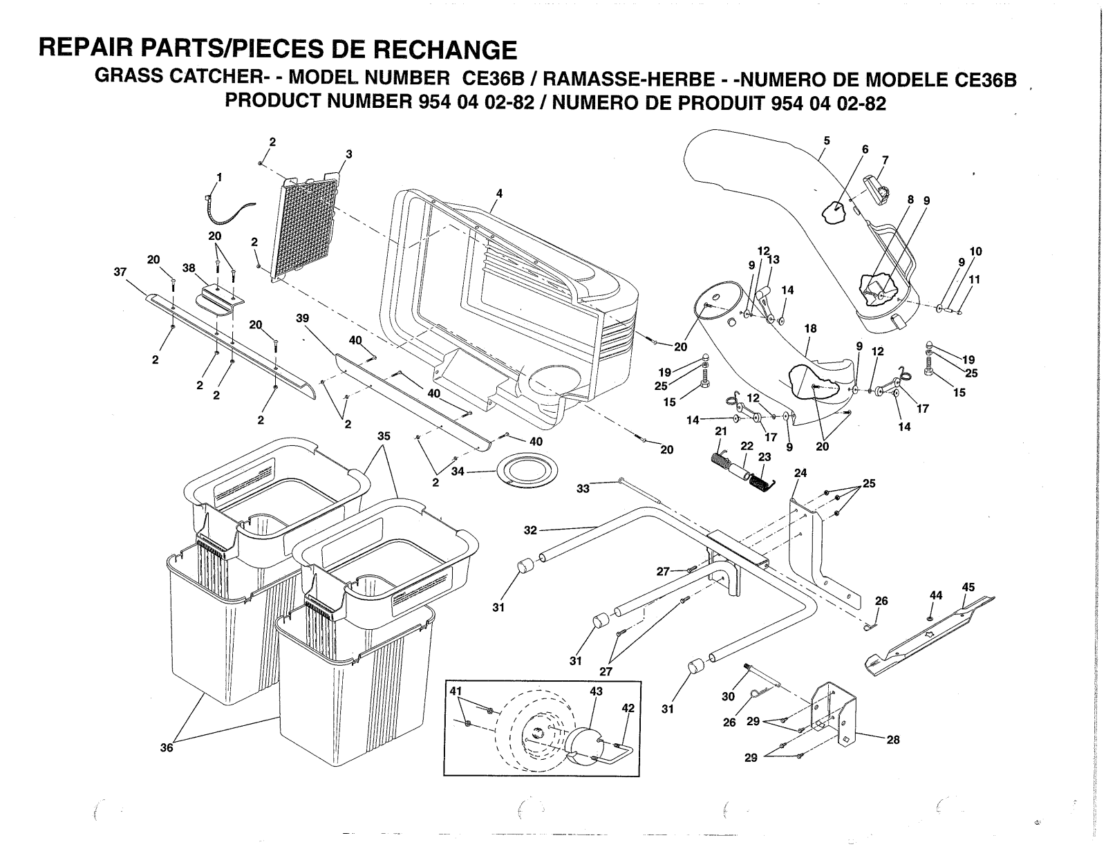 AYP CE36B Parts List