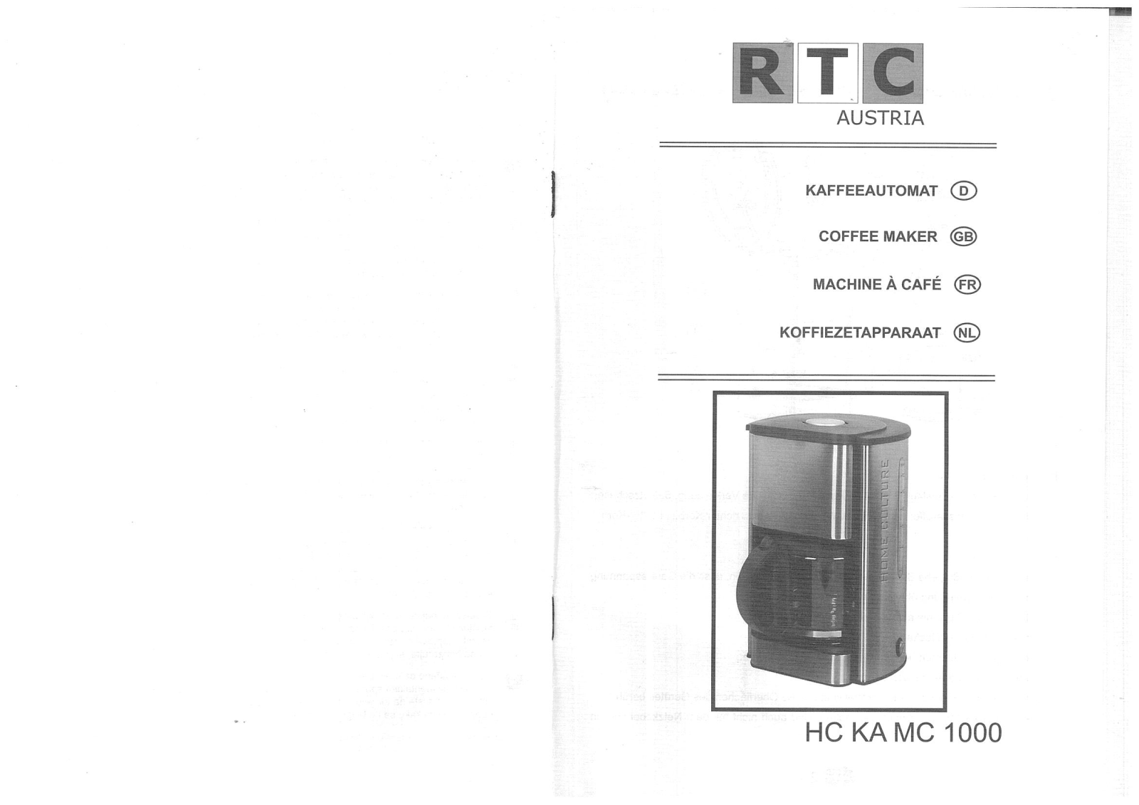 RTC HC KAMC 1000 User guide