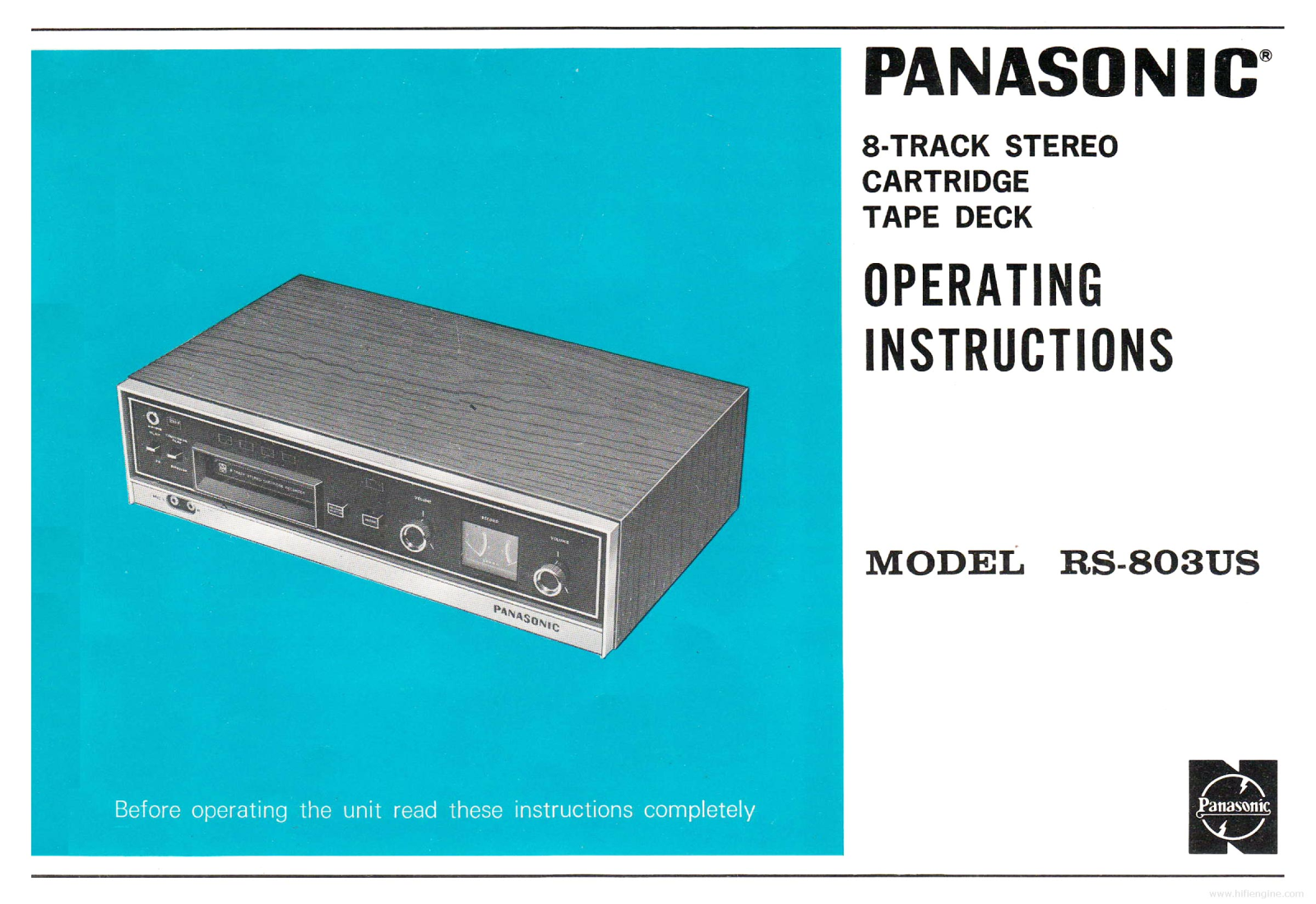 Panasonic RS-803US User Manual