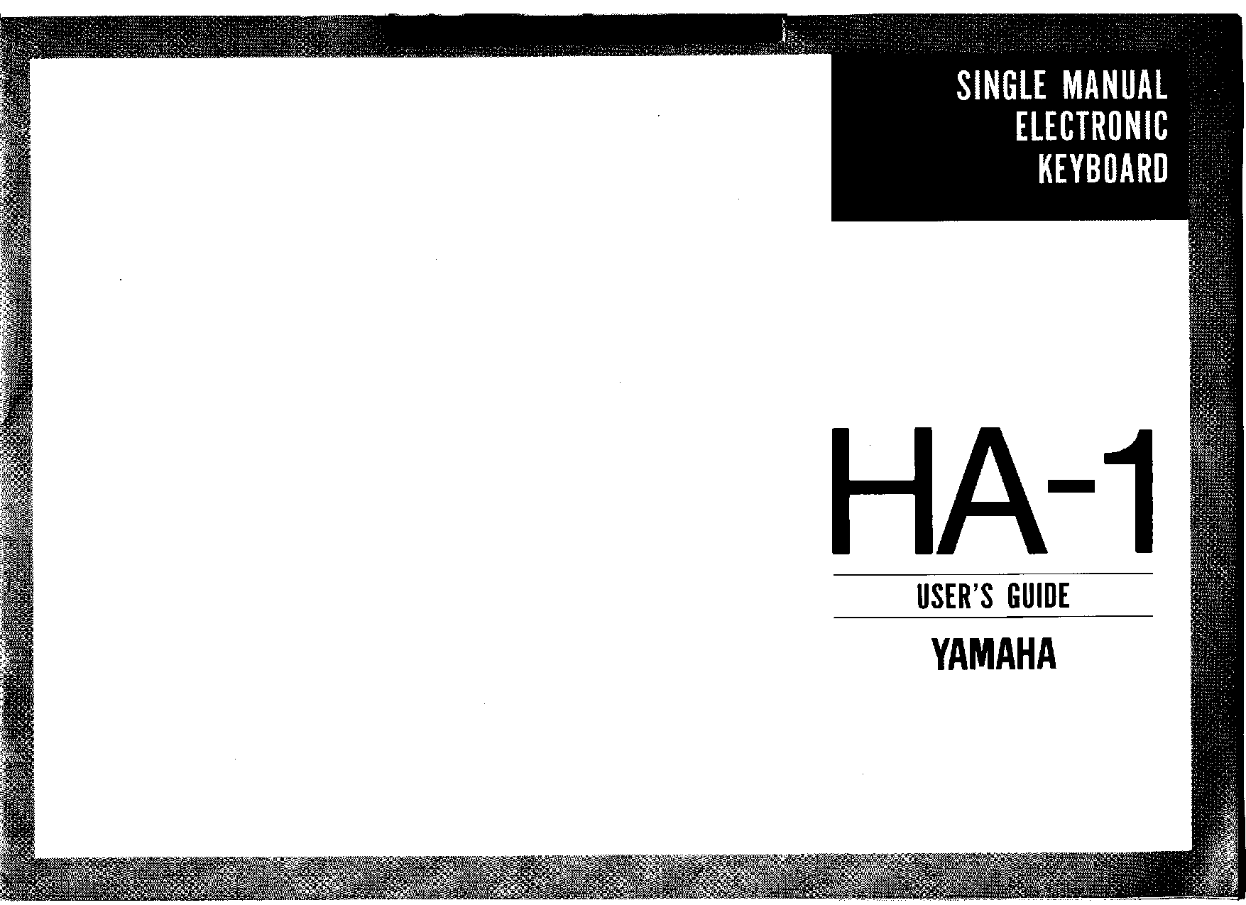 Yamaha HA1, HA1E User Manual