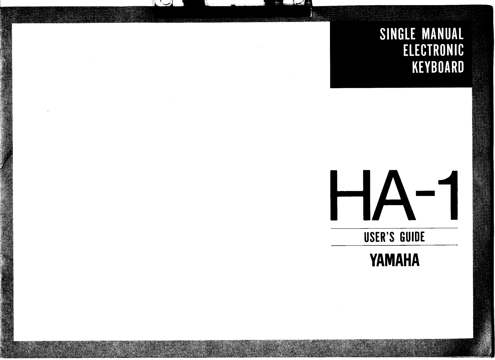 Yamaha HA1, HA1E User Manual