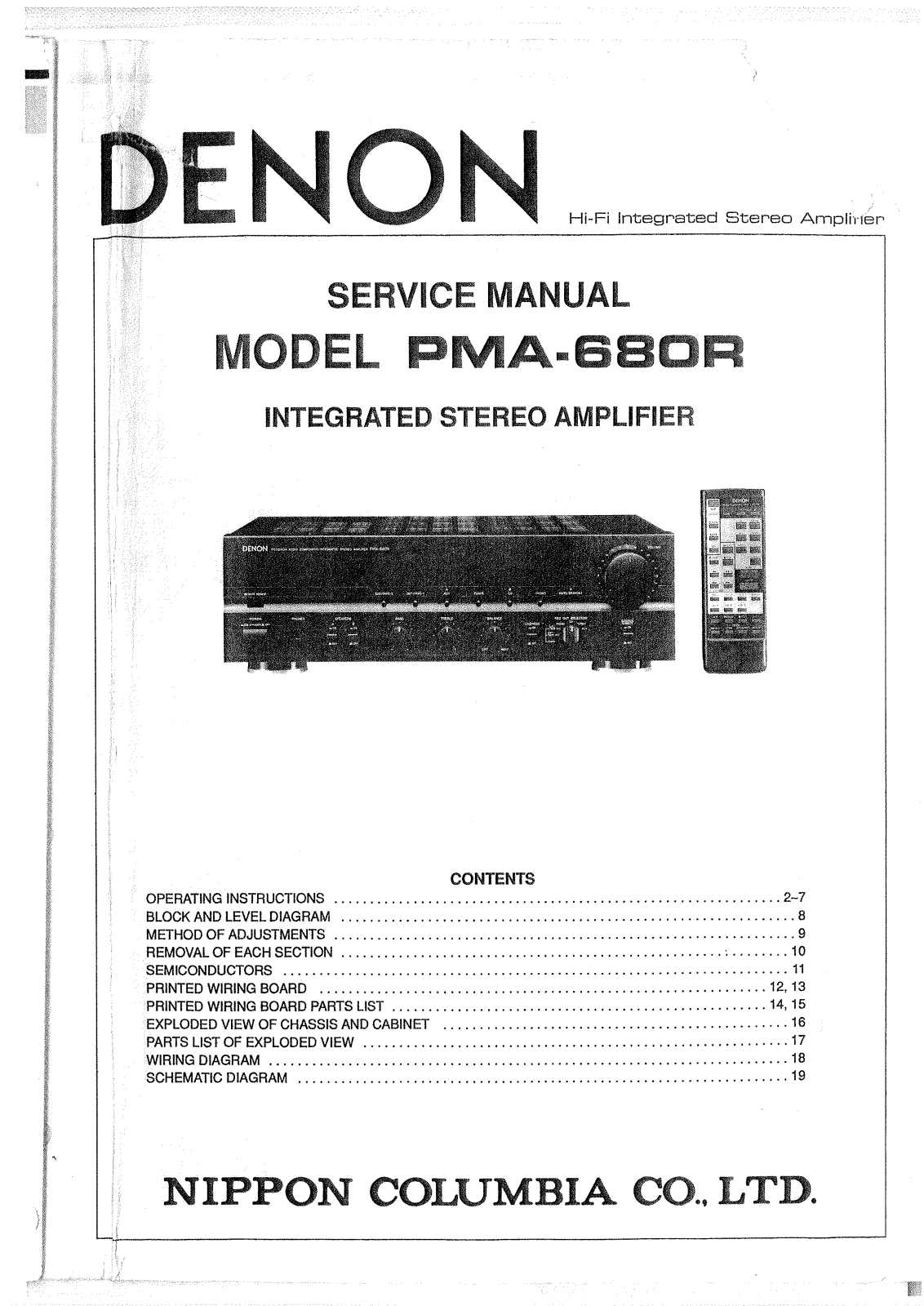 Denon PMA-680R Service Manual