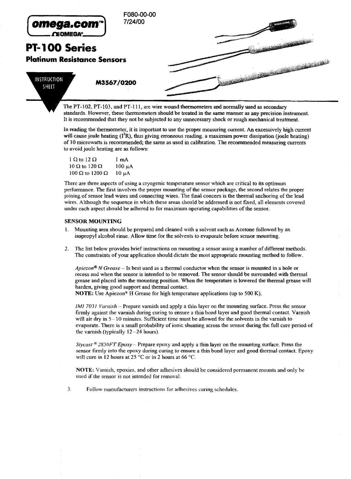 Omega PT-100 User guide - ManualMachine.com