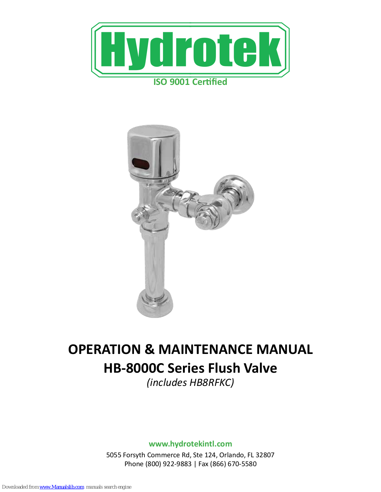 Hydrotek H-8000C-A, HB-8000C-A, H-8000C-B2, HB-8000C-B1, HB-8000C-B2 Operation & Maintenance Manual