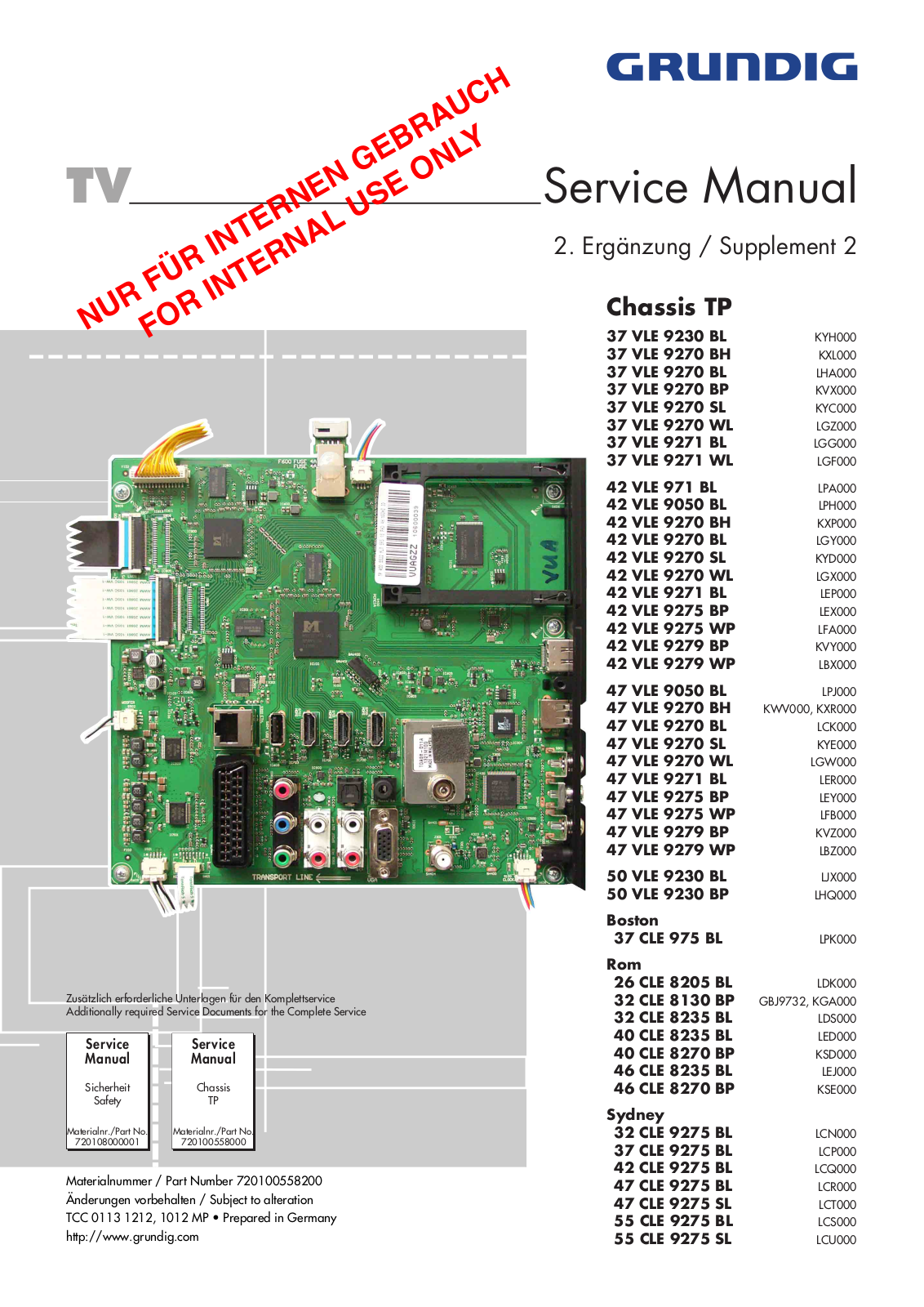 Grundig 42VLE9270 Schematic